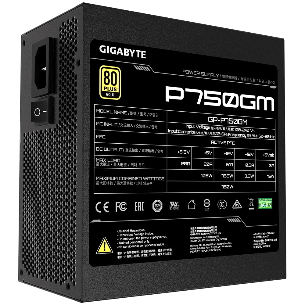Gigabyte P750GM alimentatore 750W 80 Plus Gold