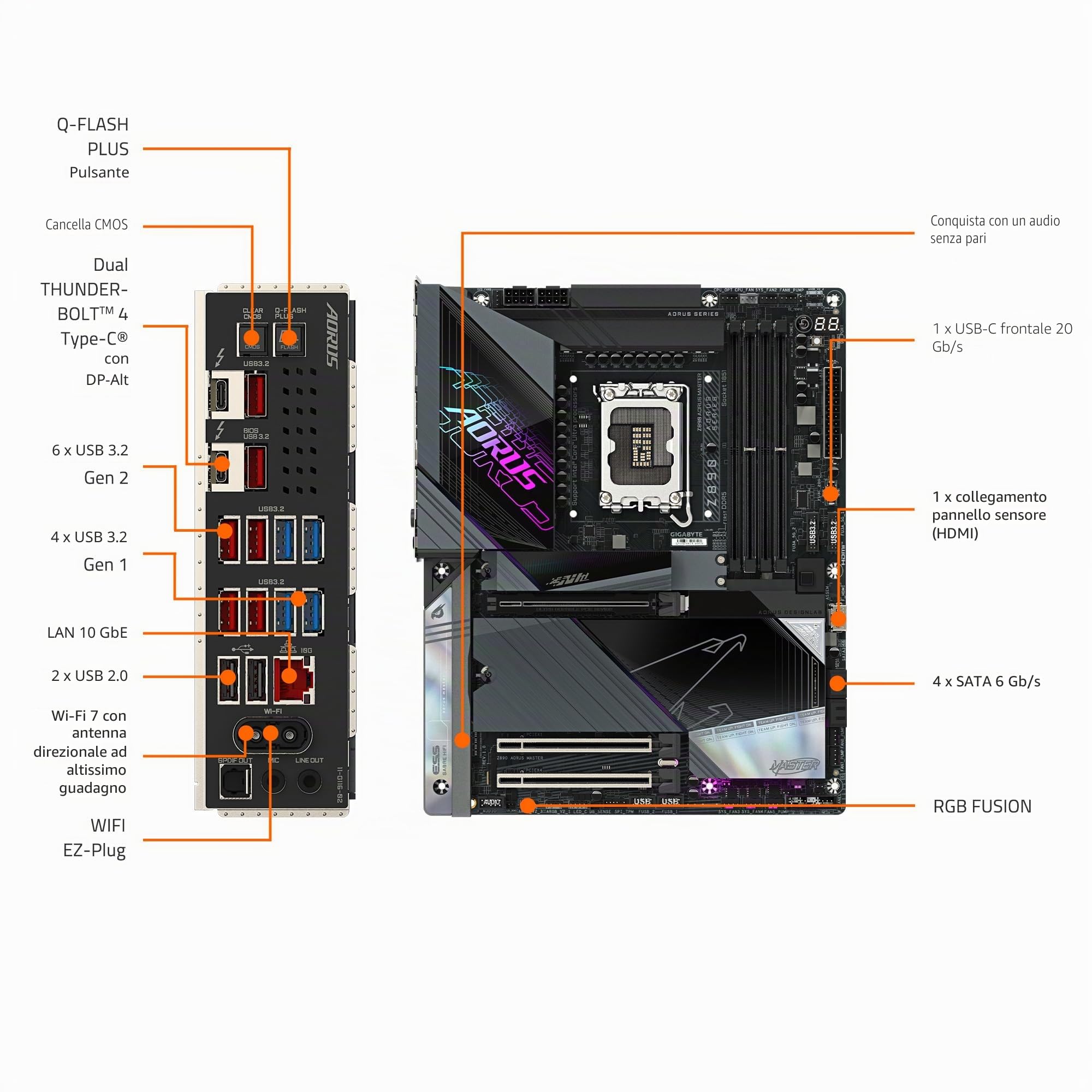 GIGABYTE Z890 AORUS MASTER scheda madre ATX WIFI7 DDR5