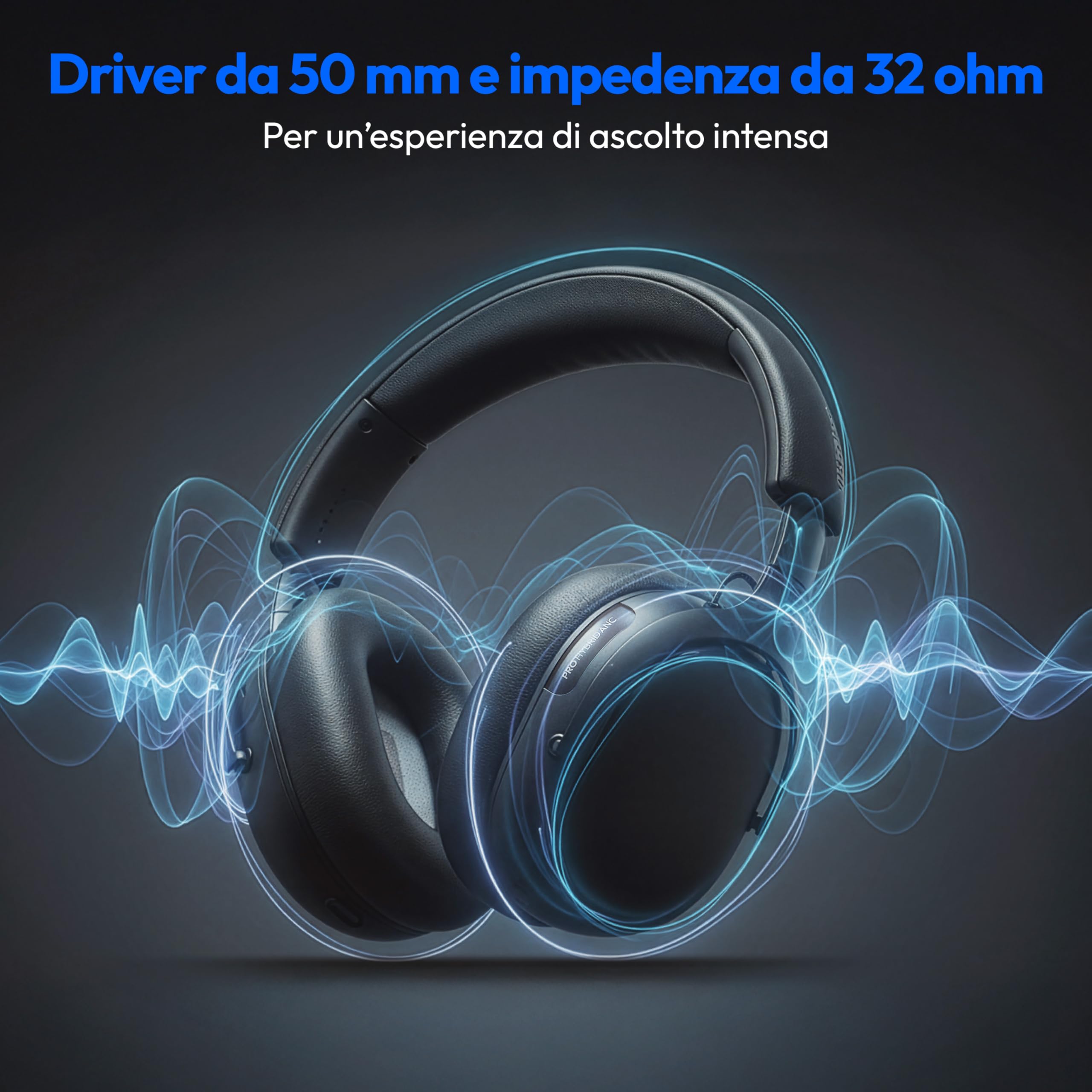 Medion HX-1 Pro cuffie over ear Bluetooth ANC antracite