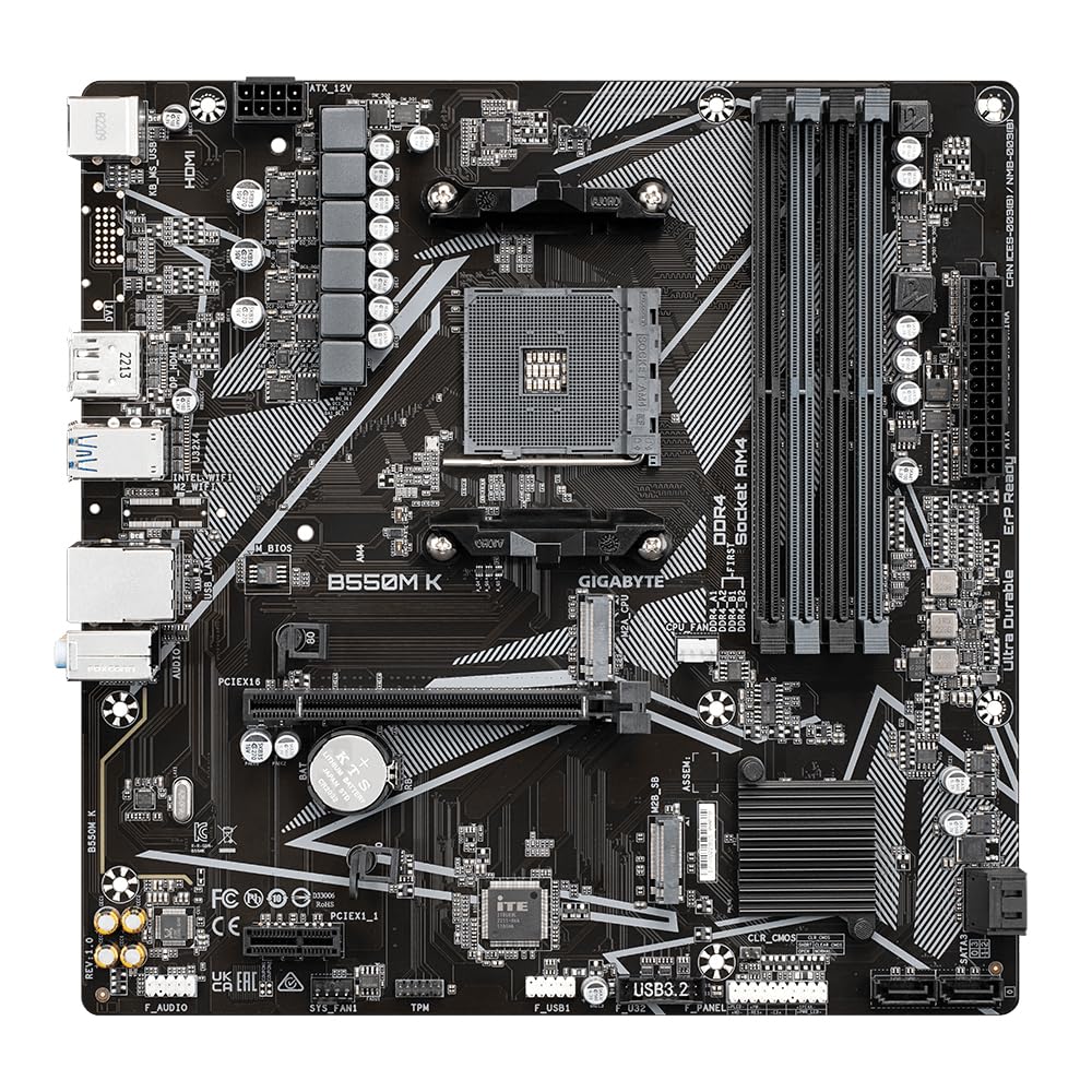 GIGABYTE B550M K Scheda madre Micro ATX DDR4 PCIe 4.0