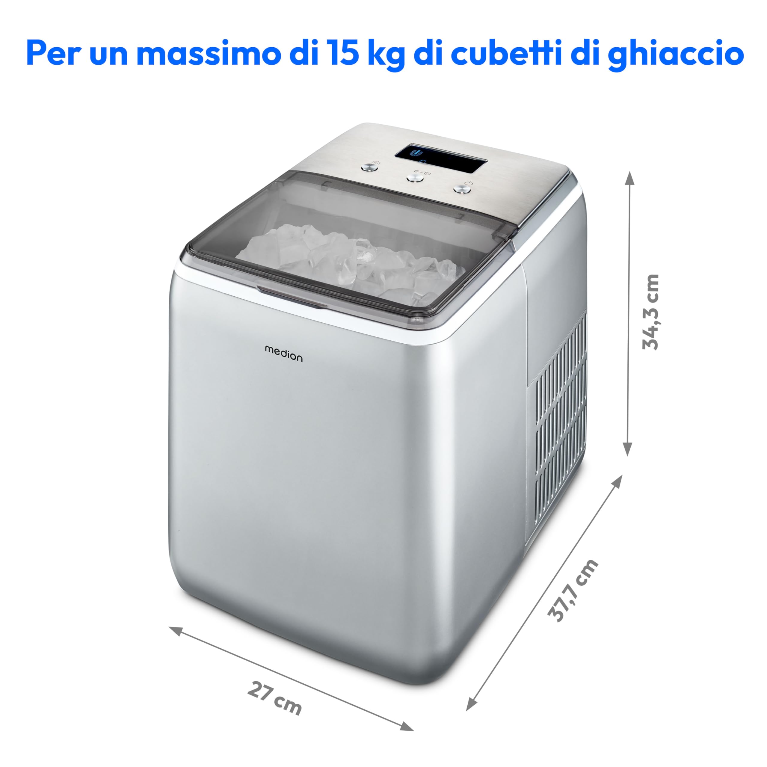 Medion MD 11950 macchina per ghiaccio 2,6L ghiaccio trasparente