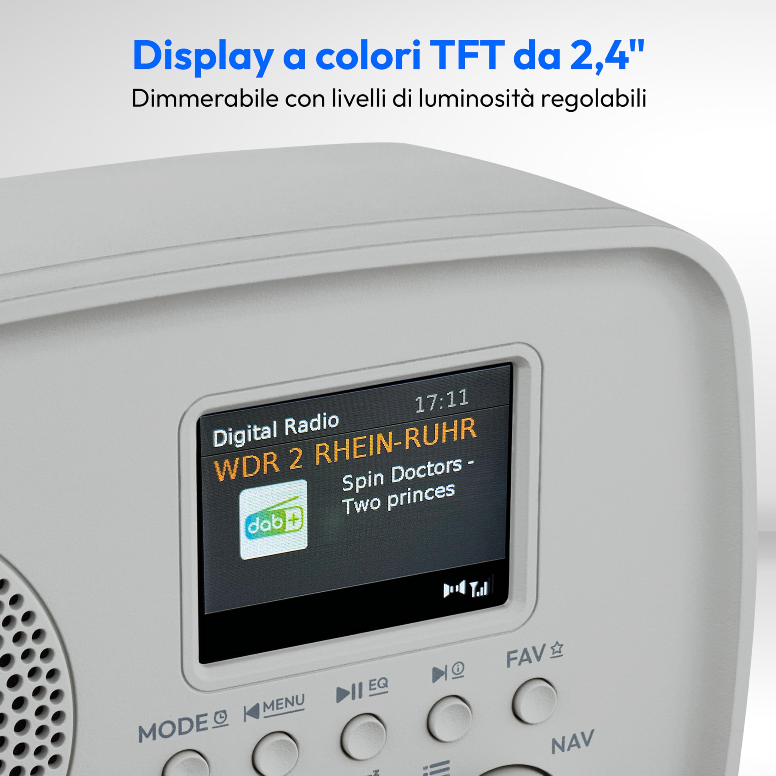 MEDION DRE-1 MD89288 radio DAB+ Bluetooth FM grigia 5W