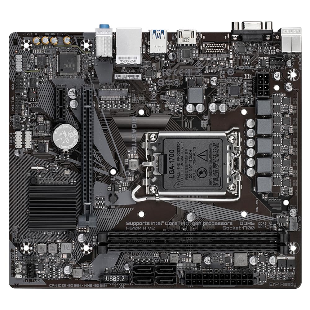 Gigabyte H610M H V2 Scheda Madre LGA 1700 DDR5 Micro ATX