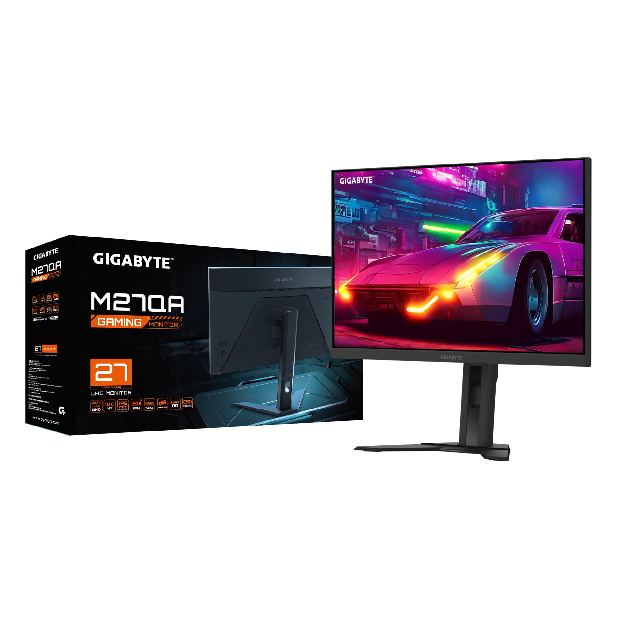 Gigabyte M27QA monitor gaming 27" QHD 180Hz 1ms HDR FreeSync