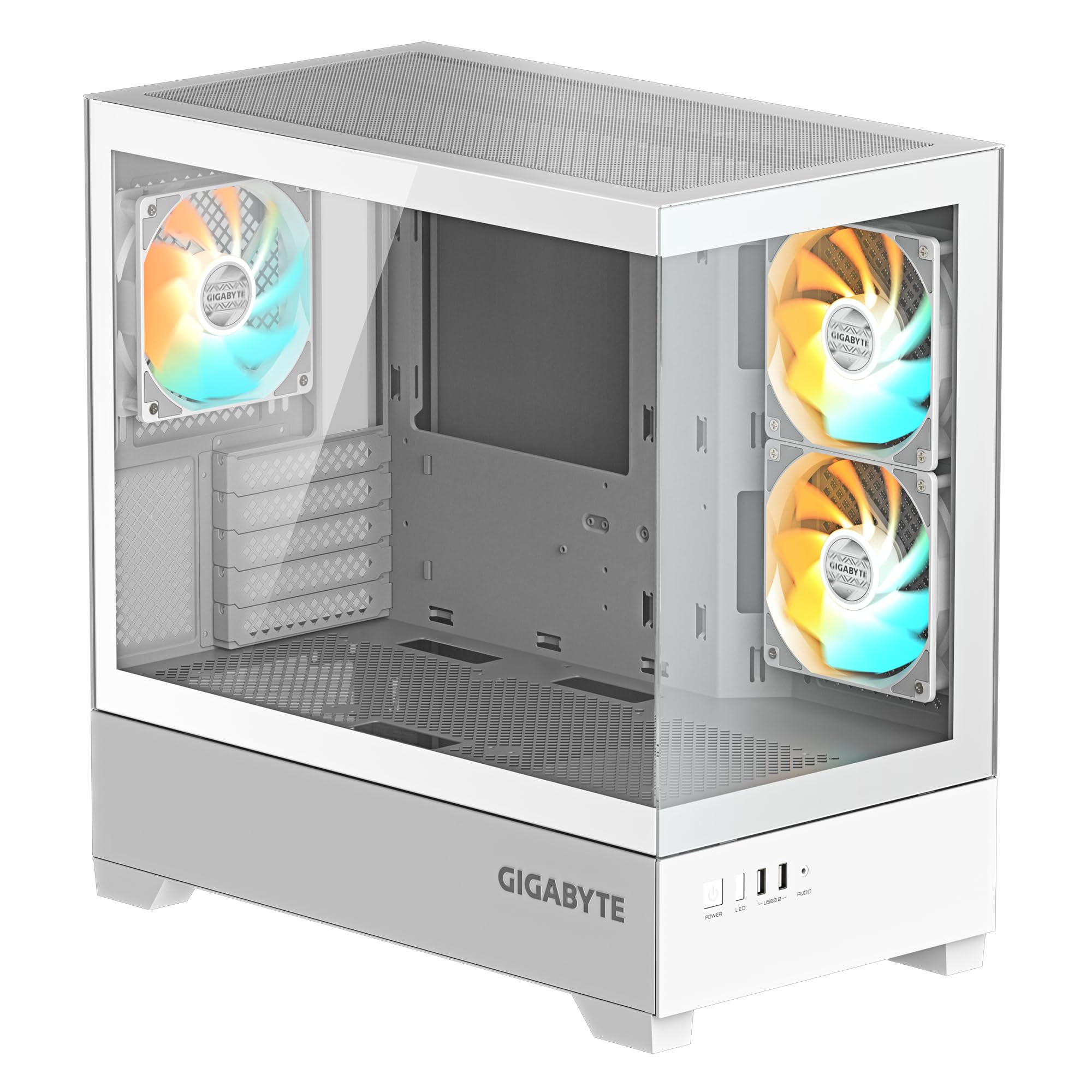 GIGABYTE C201 Panoramic Ice Case PC Mid Tower Bianco