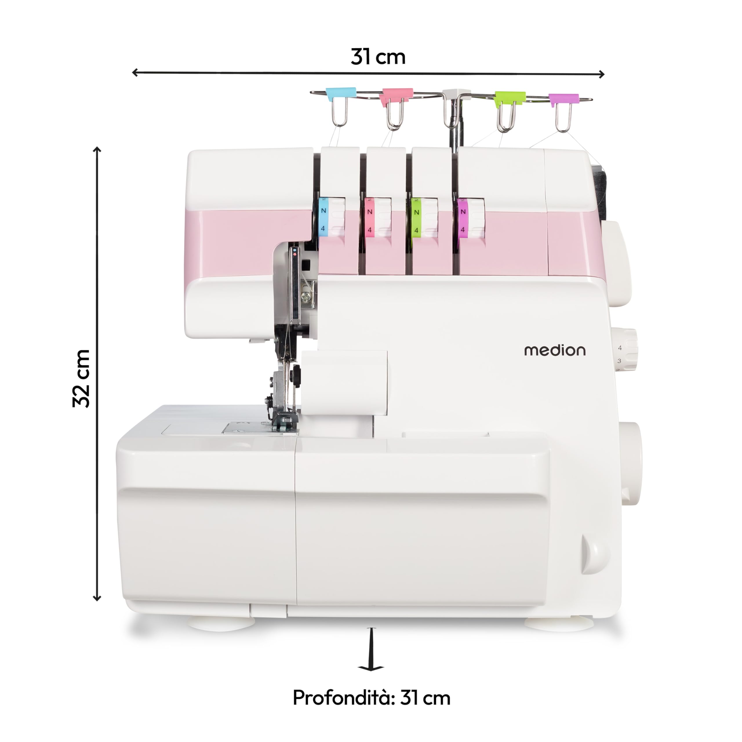 MEDION SO90 MD19169 macchina overlock rosa 4 fili