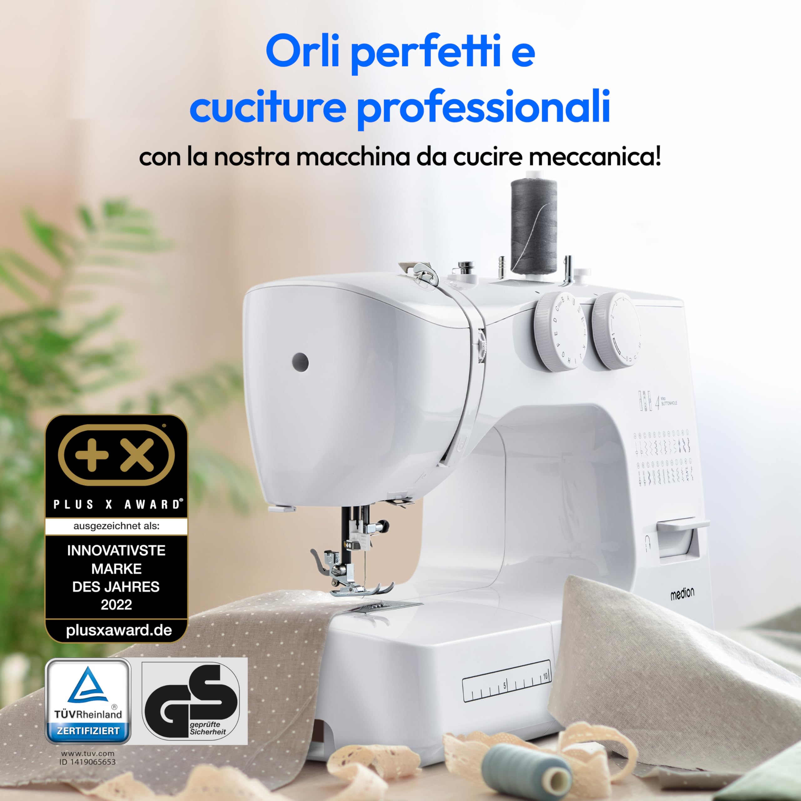 MEDION SM60 macchina per cucire braccio libero bianca 60 punti