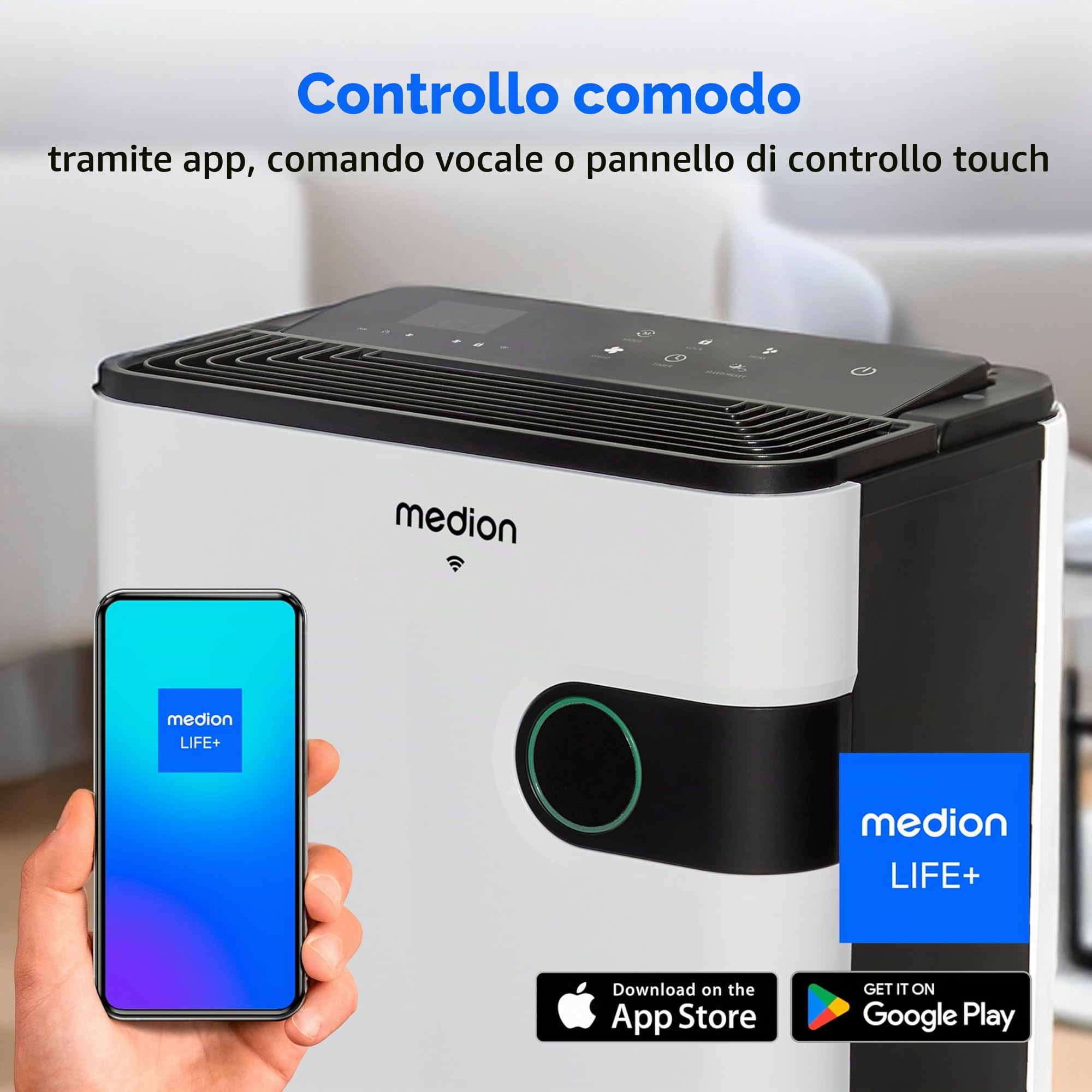 MEDION Smart deumidificatore 5L 24L giorno per 40mq