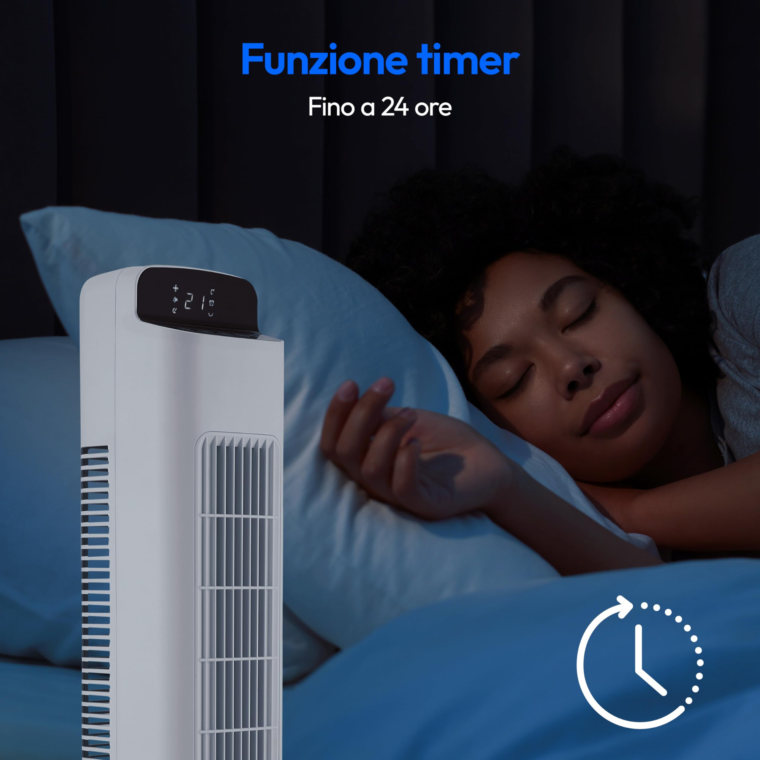 MEDION P15 TF Ventilatore a Torre 45W Bianco con Telecomando