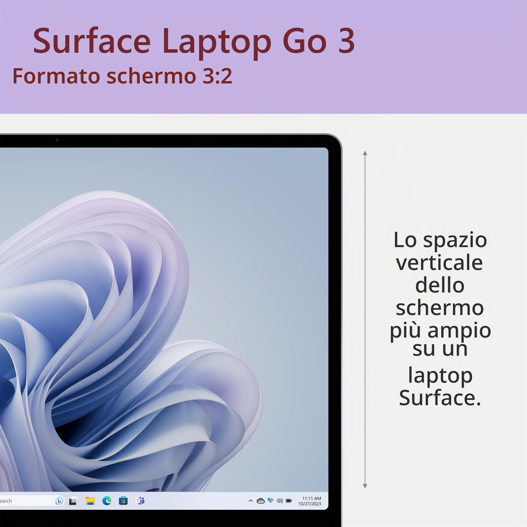 Microsoft Surface Laptop Go 3 12,4 i5 notebook 16GB 256GB platino ricondizionato
