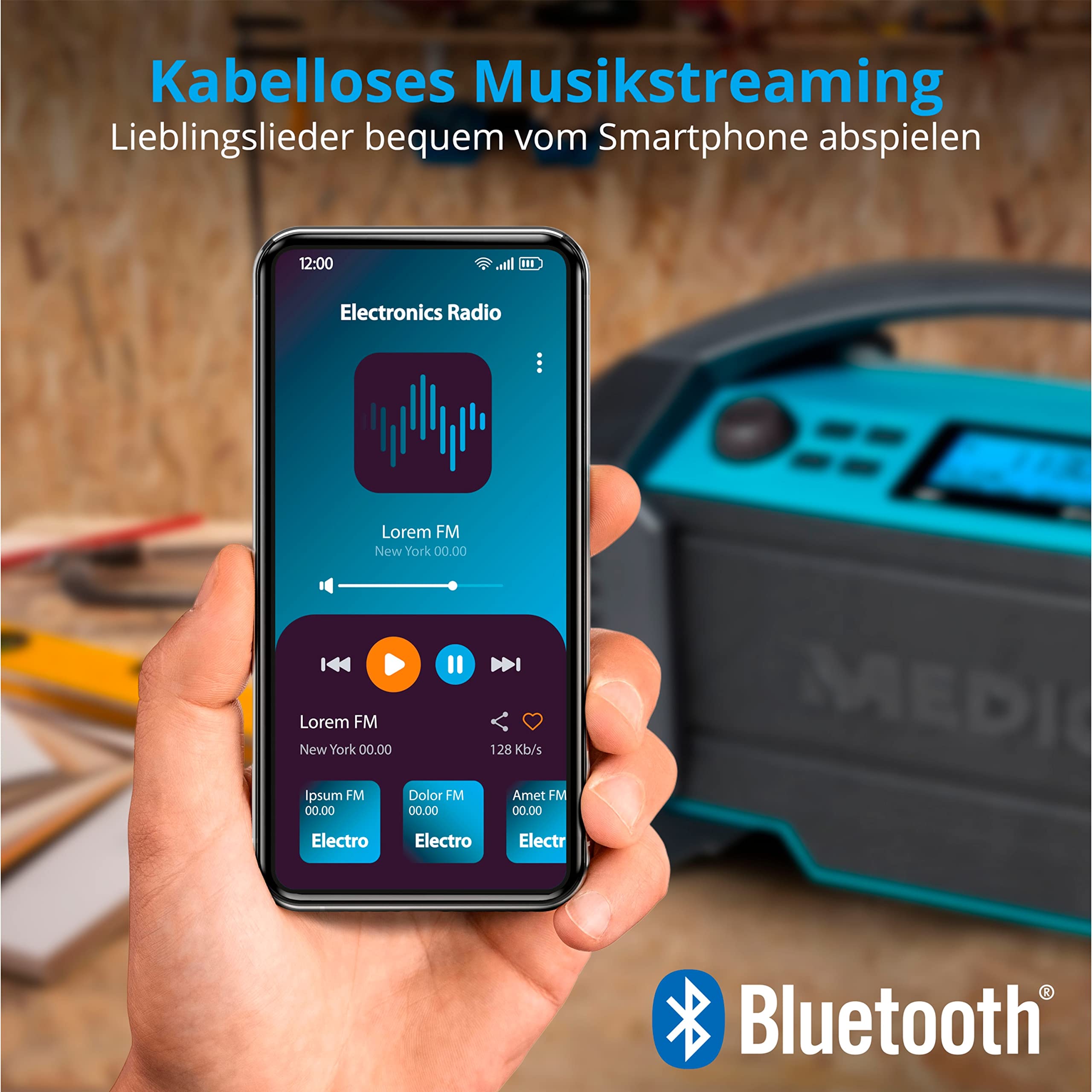 Medion Life E66050 radio da cantiere DAB+ Bluetooth IP54