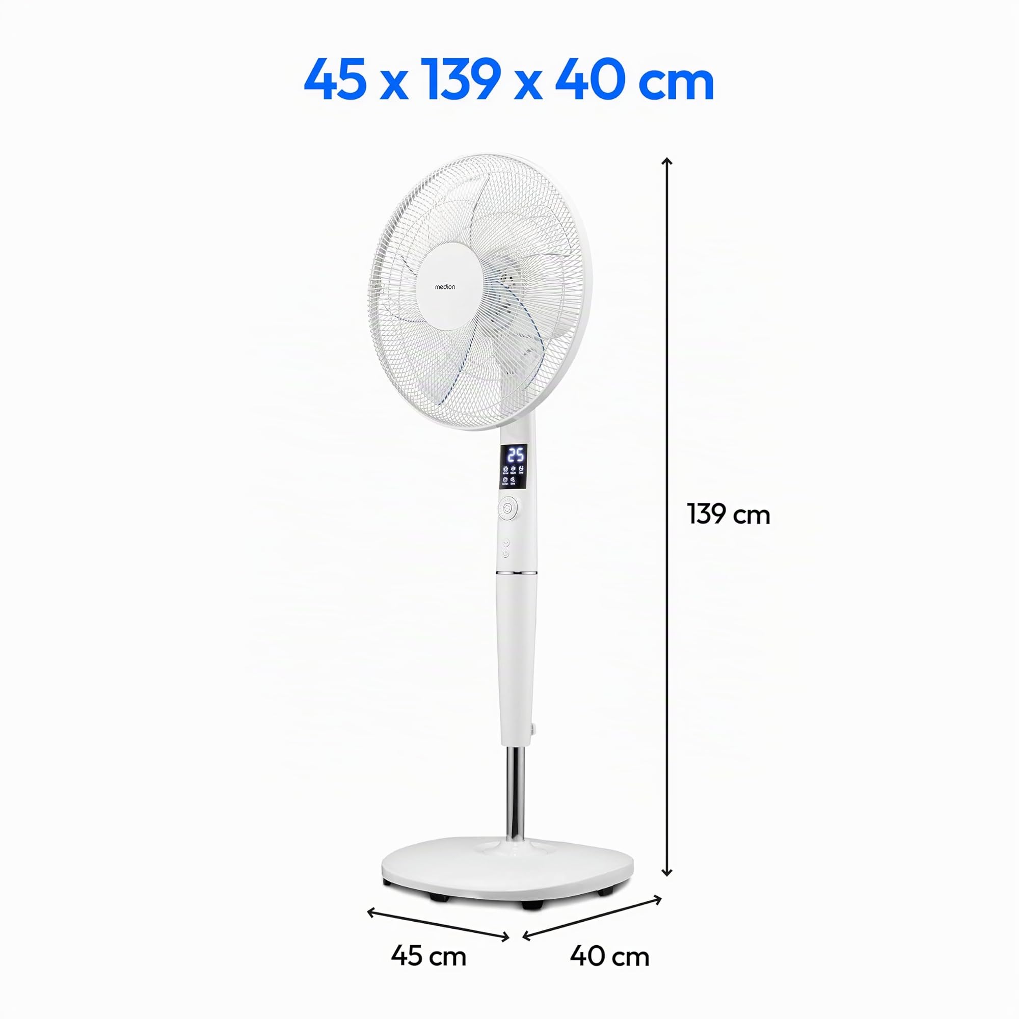 Medion P20 SF Ventilatore a Piantana 30W Bianco