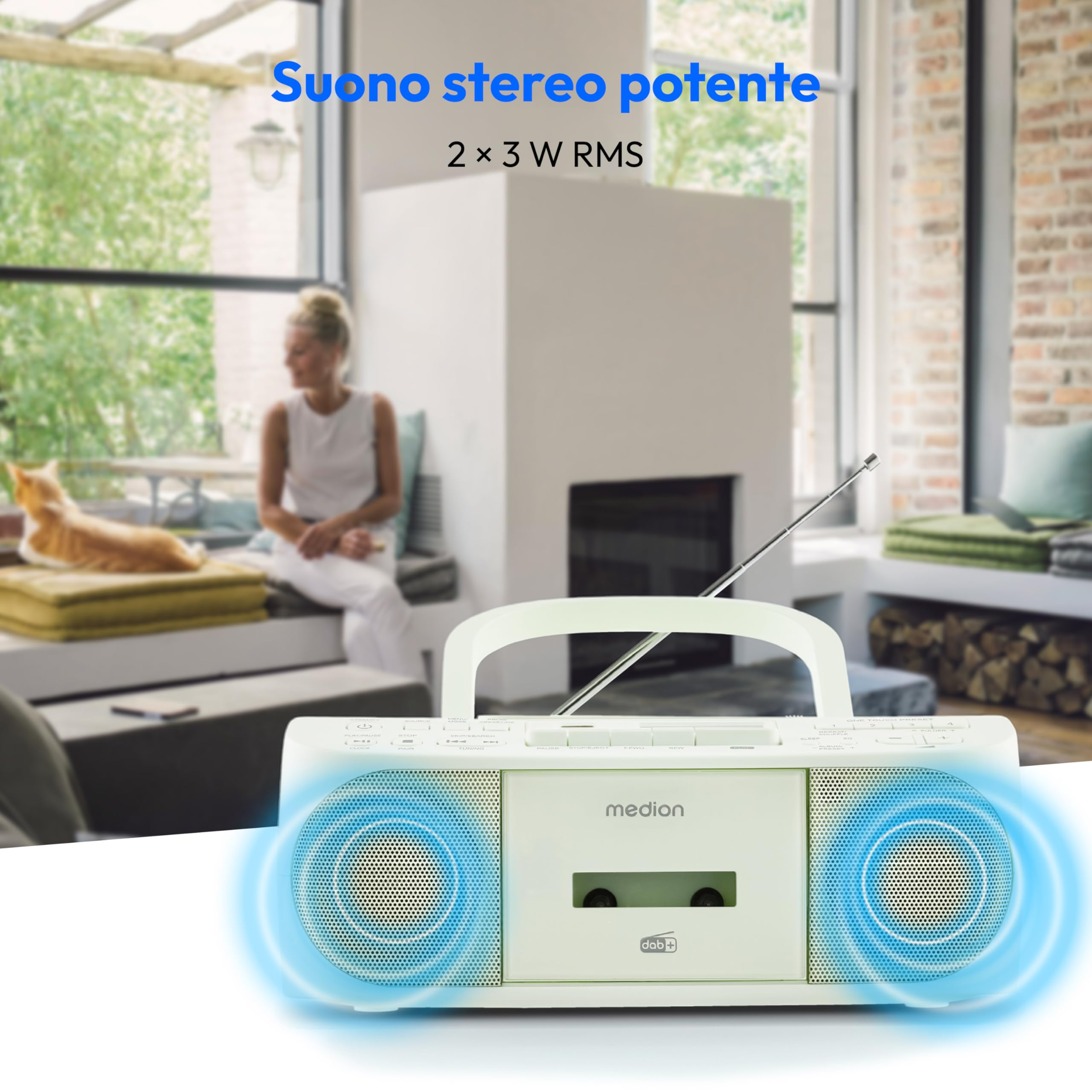 MEDION LIFE DRX-1 Plus boombox verde con CD