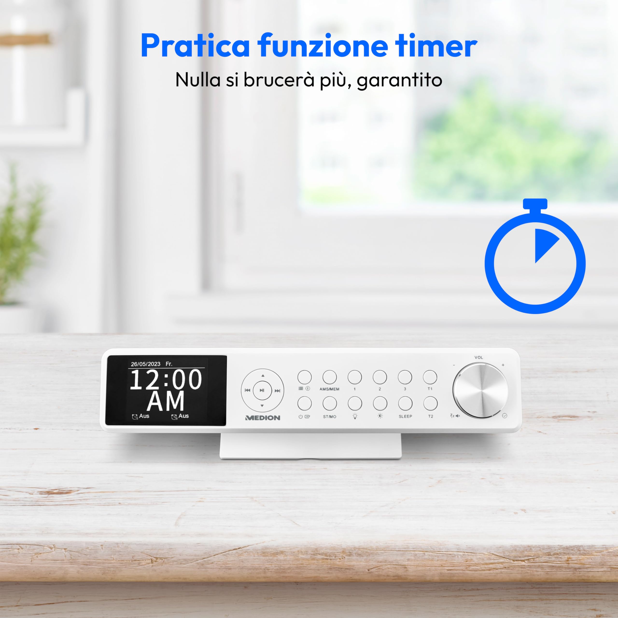 MEDION LIFE P66750 Radio da Cucina DAB+ Bianca LED