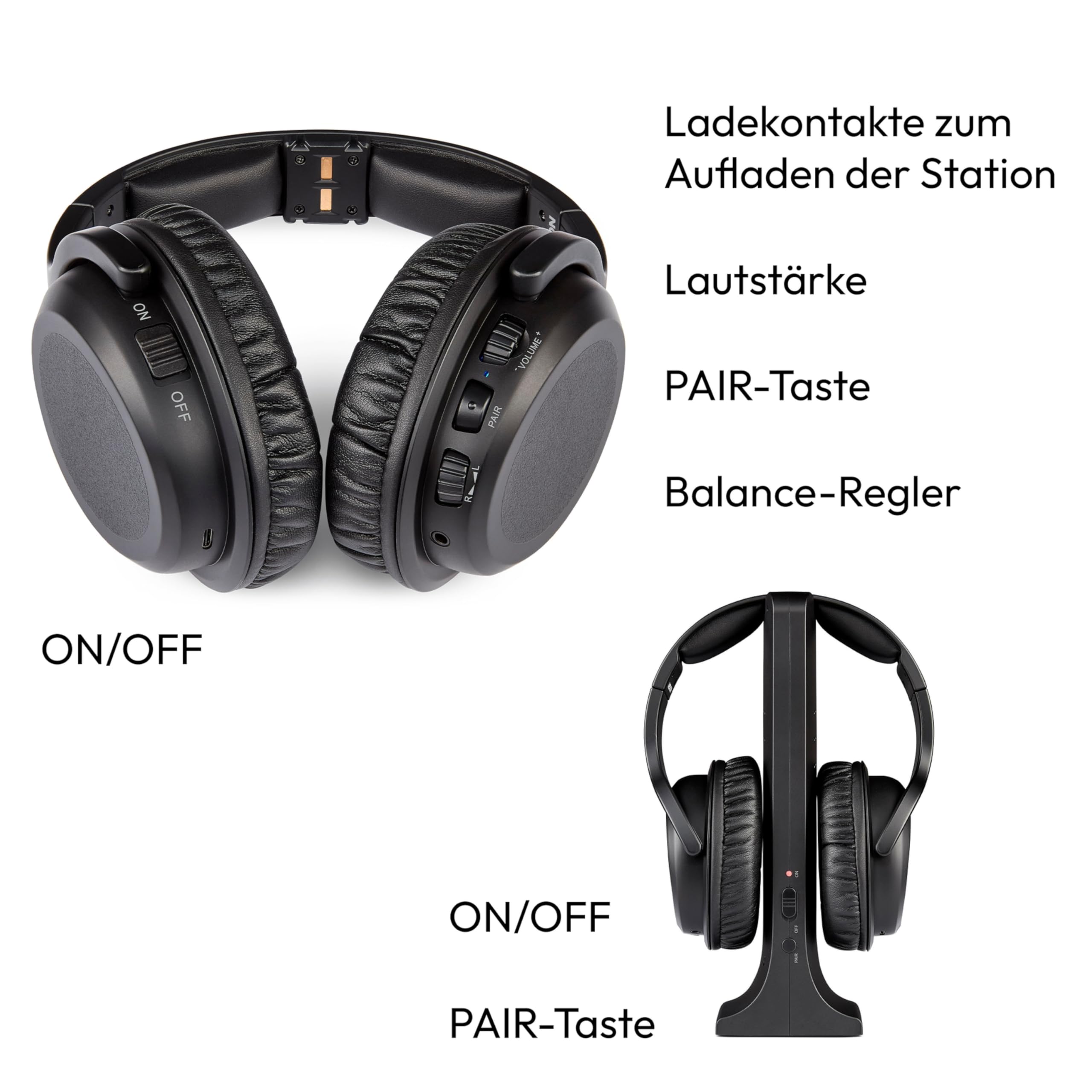 MEDION HS-1 cuffie wireless TV over ear 15 m nere