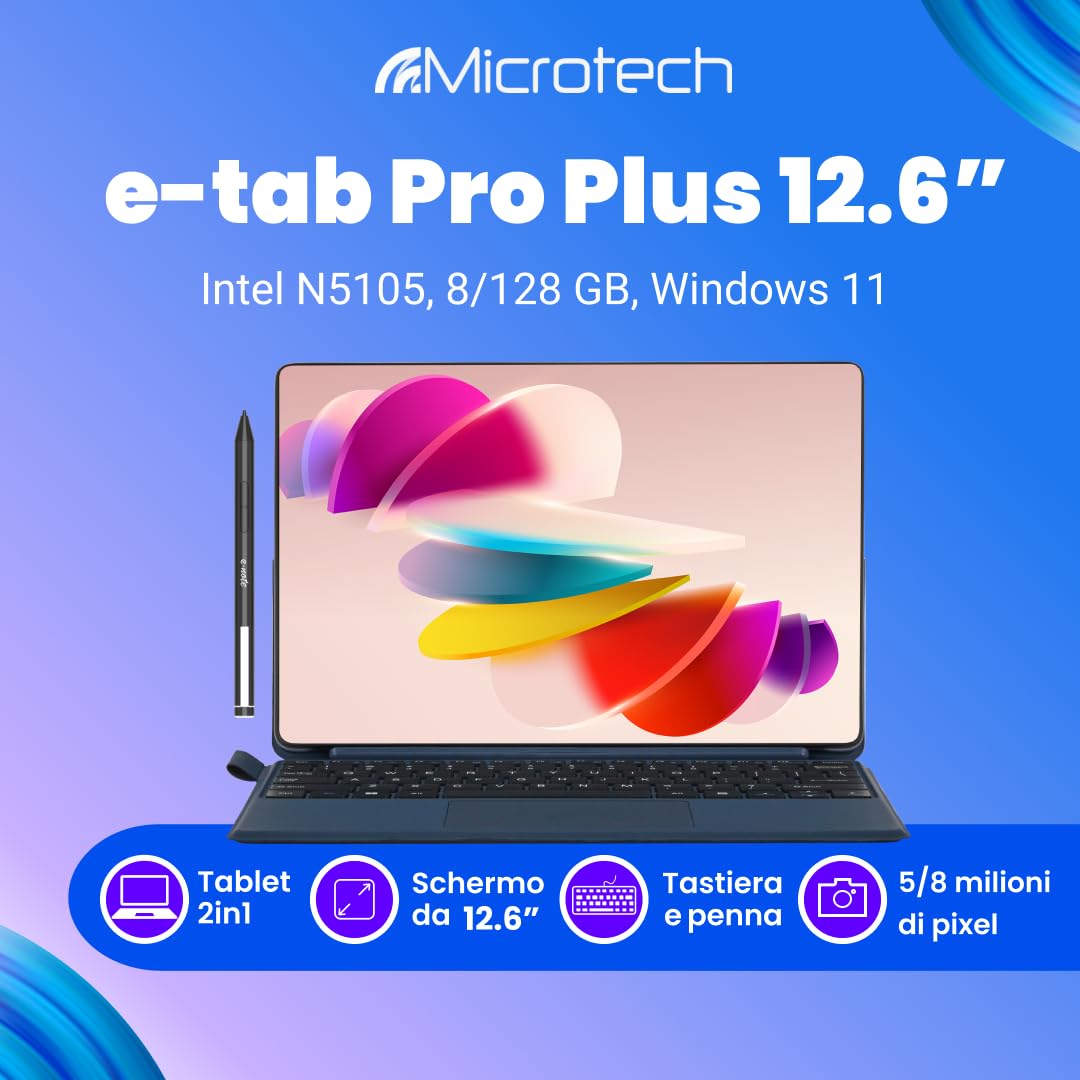 Microtech E-Tab Pro Plus tablet 12,6" N100 8GB 128GB Win11