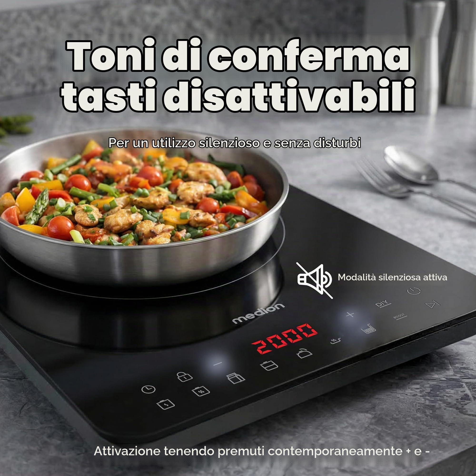 MEDION IC10S piastra induzione singola 2100W touch