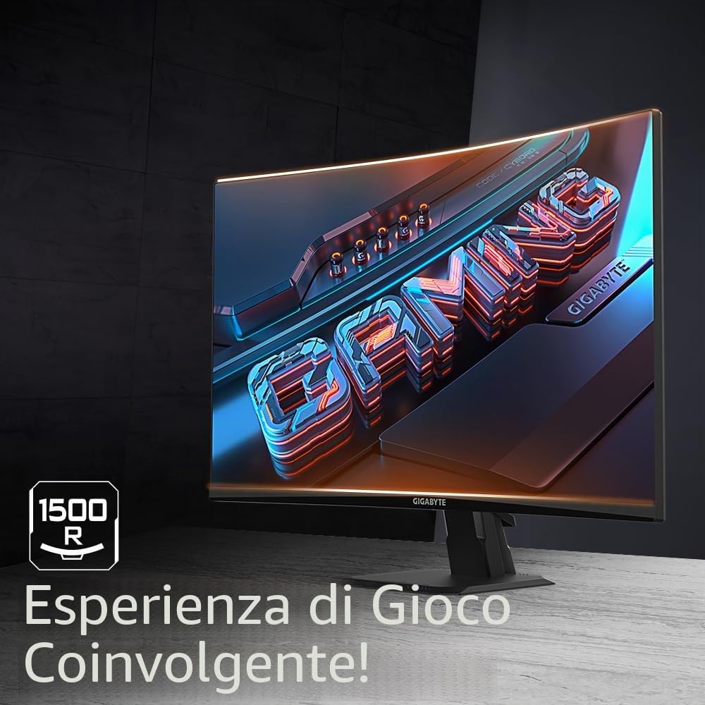 Gigabyte GS27FC Monitor Curvo 27" 180Hz 1ms