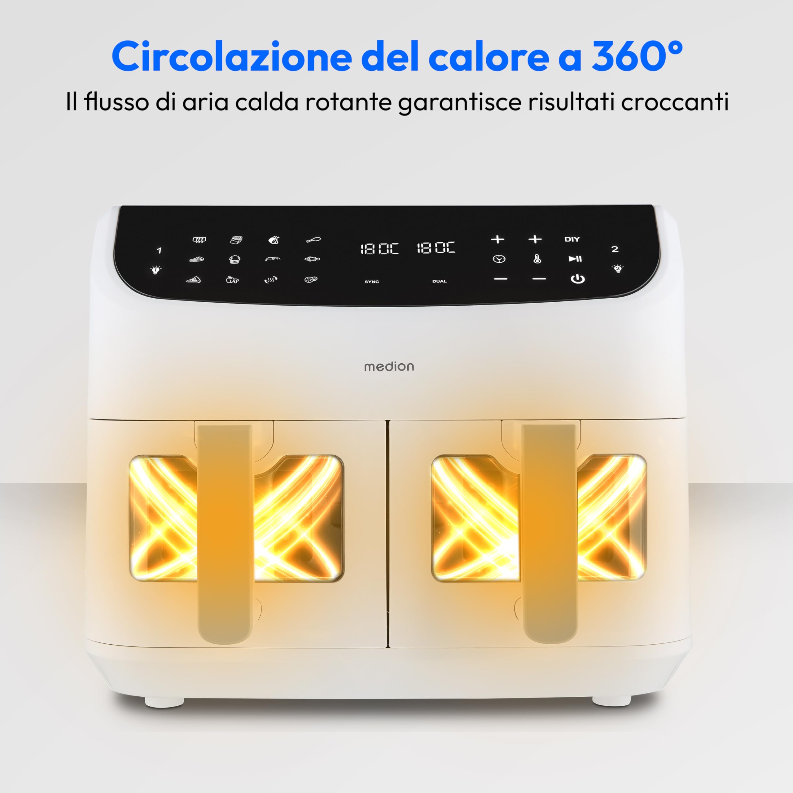 Medion P20 XXL friggitrice ad aria bianco opaco 8,7L