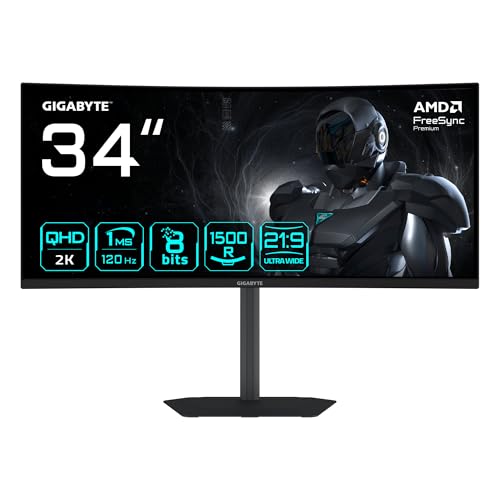 GIGABYTE GS34WQCA Monitor Curvo 34" WQHD 120Hz