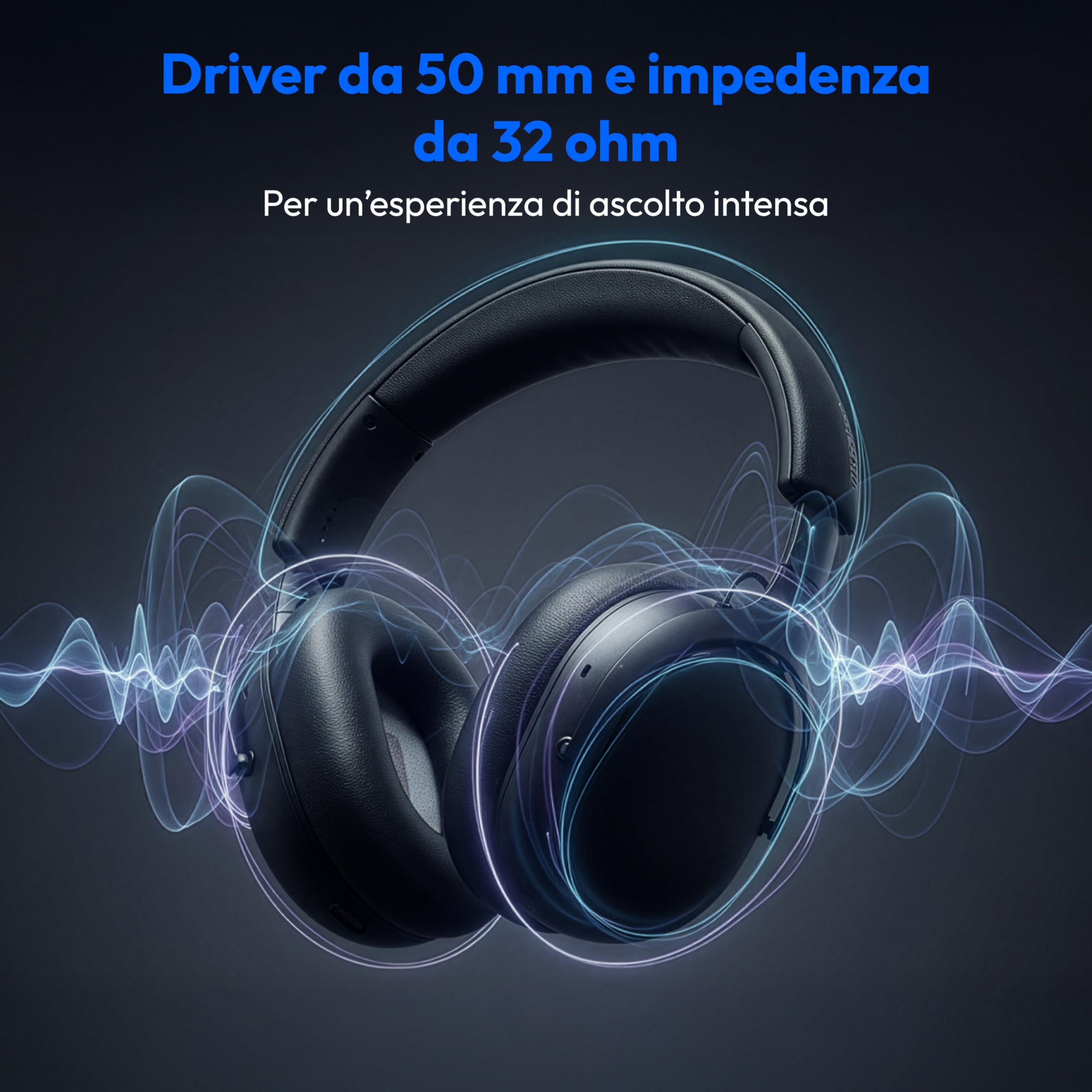MEDION HX-1 Pure cuffie over-ear Bluetooth nere 100h