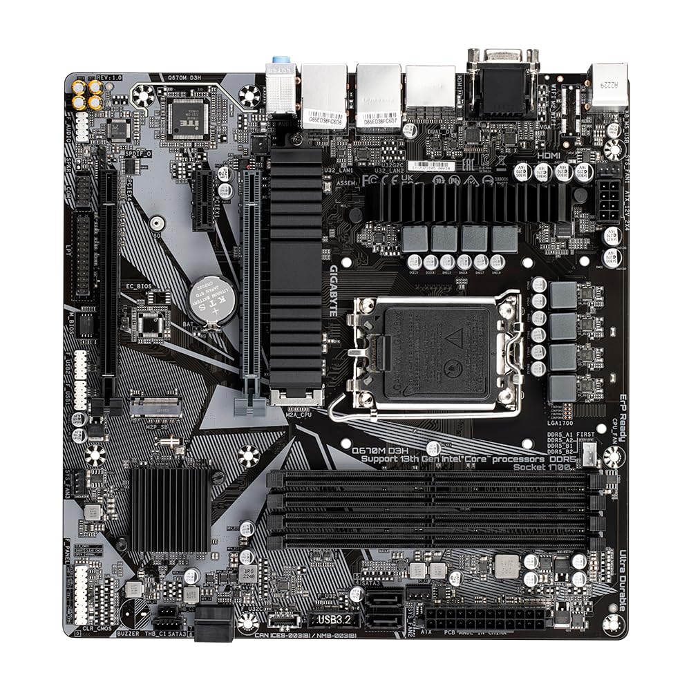 GIGABYTE Q670M D3H Scheda Madre DDR5 LGA1700