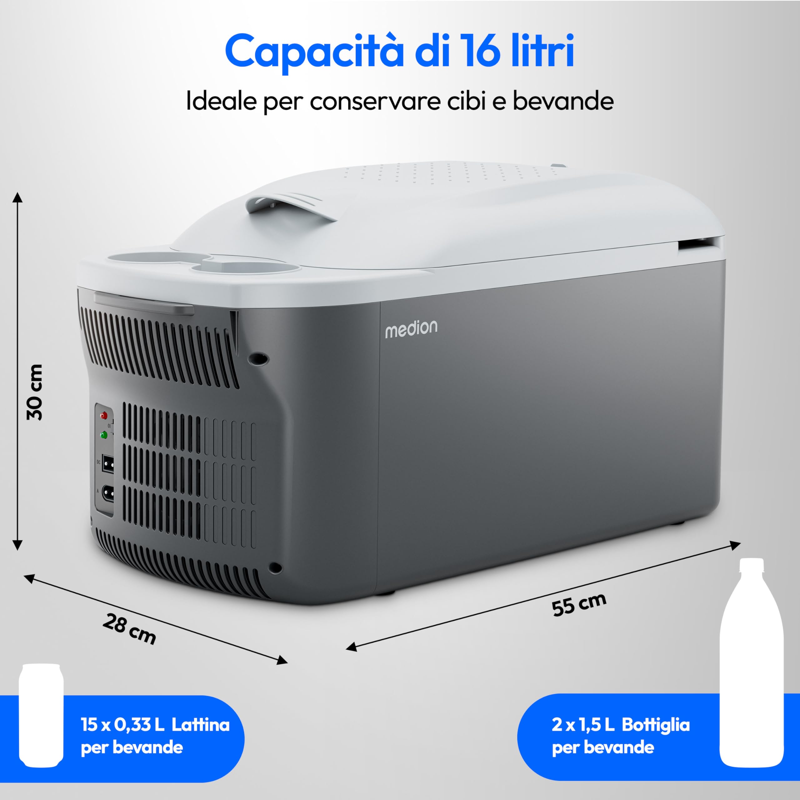 MEDION MD10735 Mini Frigo Portatile 16L Termoelettrico 12V