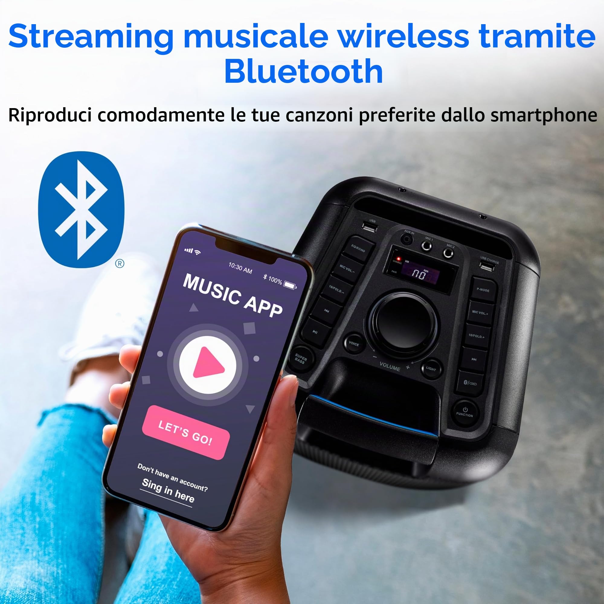 Medion PX-1 Plus cassa party Bluetooth 2x500W karaoke
