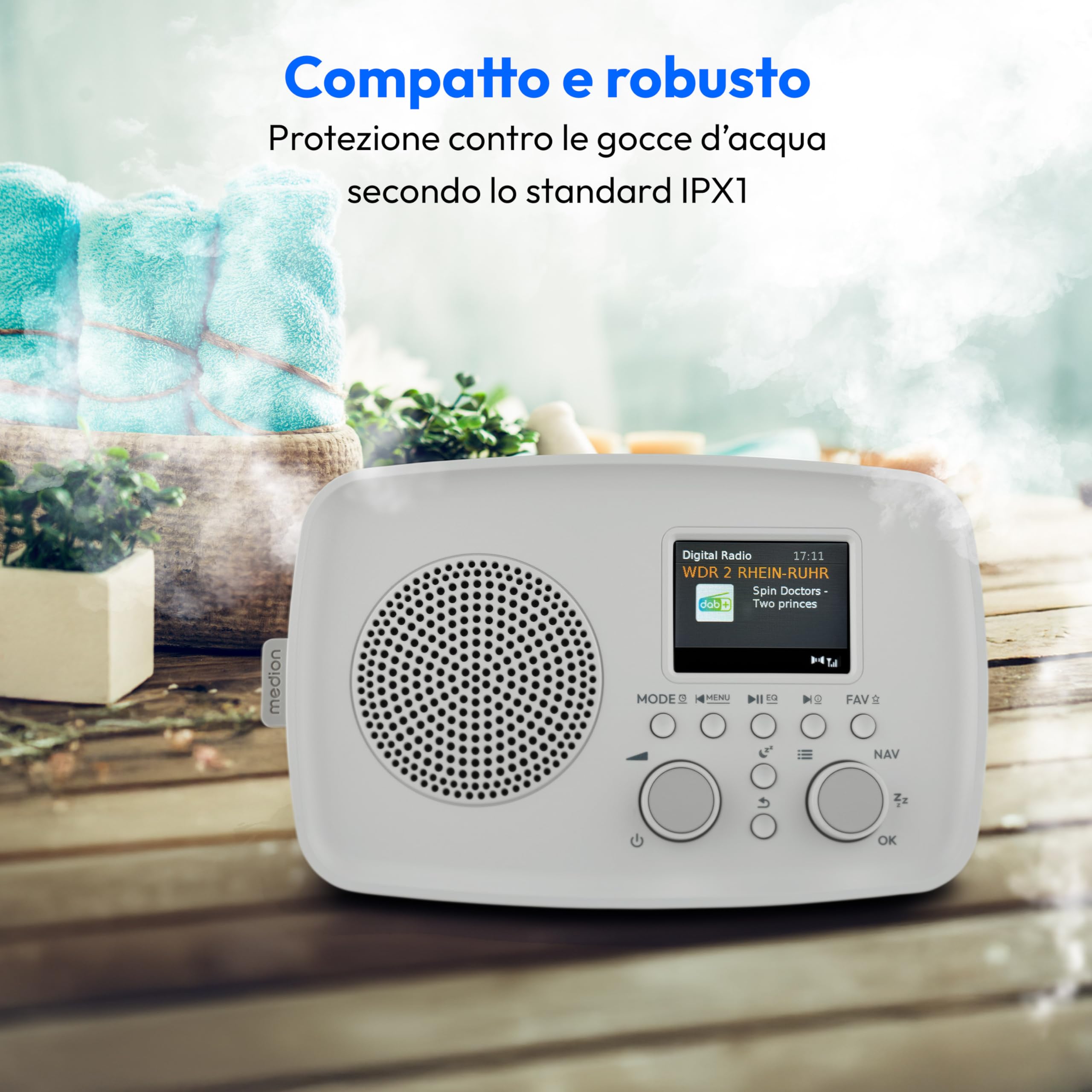 MEDION DRE-1 MD89288 radio DAB+ Bluetooth FM grigia 5W