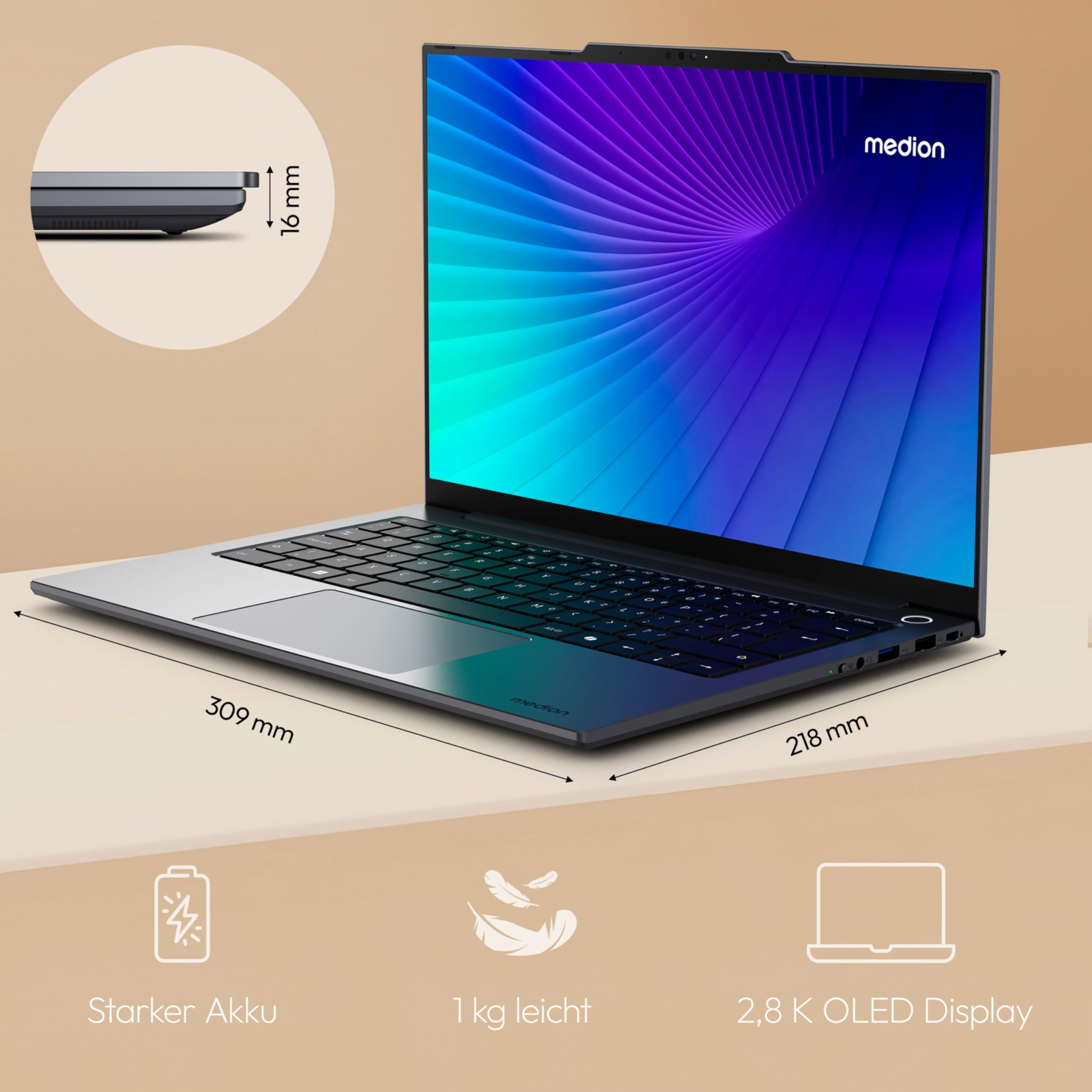 MEDION Signium 14 S1 notebook 16/512GB OLED 2,8K