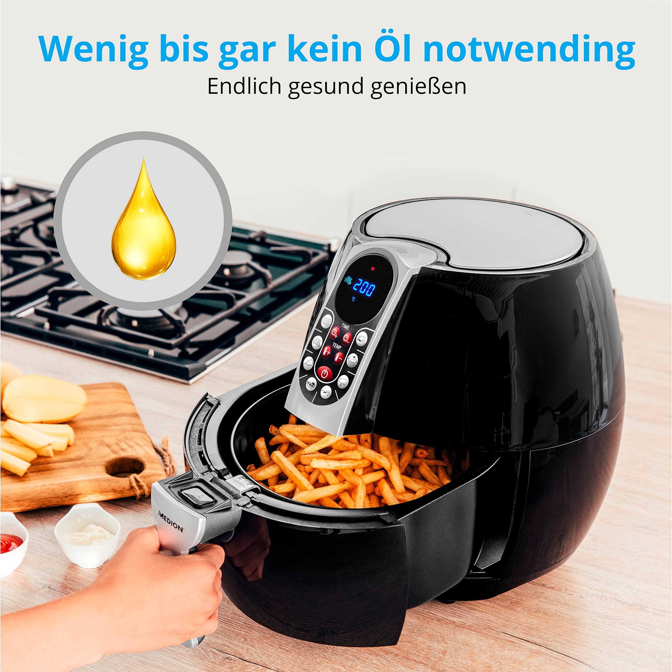 Medion E10 S MD17320 Friggitrice ad Aria 4L 1500W