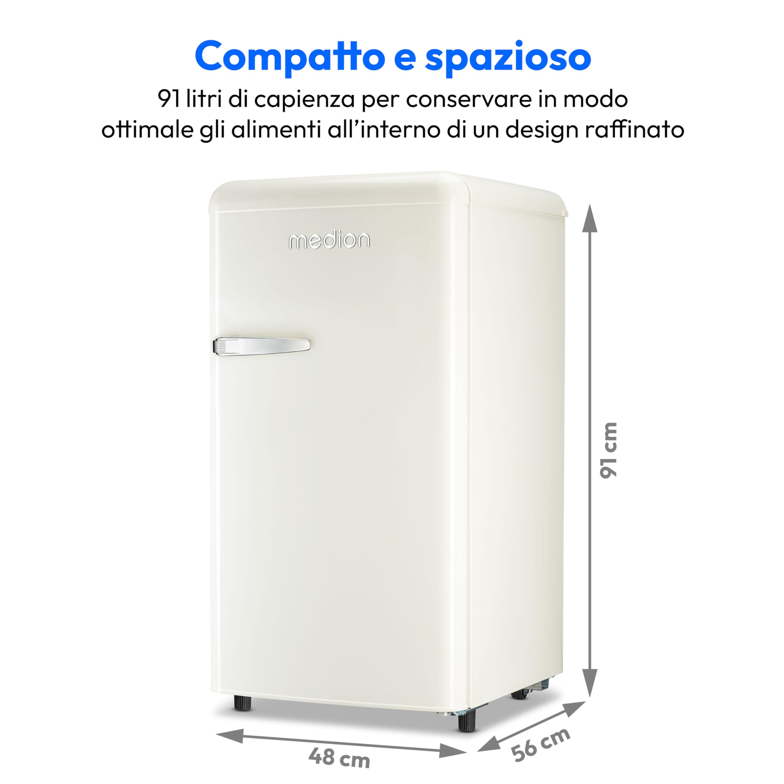 MEDION MD37800 frigorifero retrò 91 litri crema 38dB