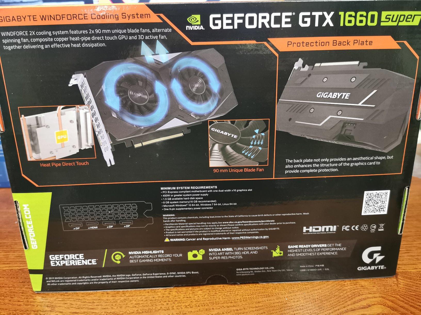 Gigabyte GeForce GTX 1660 SUPER OC 6G scheda video 6GB