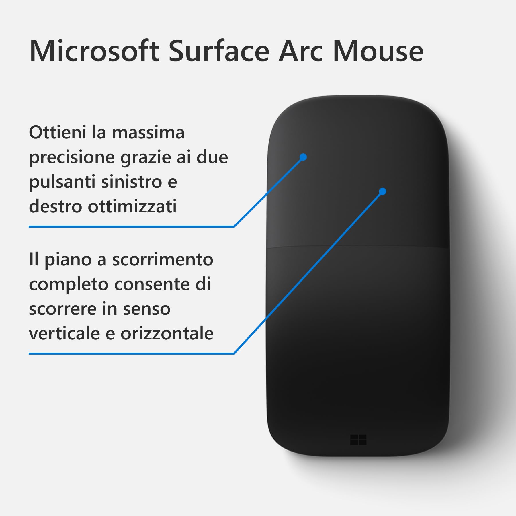Microsoft Surface Arc Mouse Bluetooth pieghevole nero