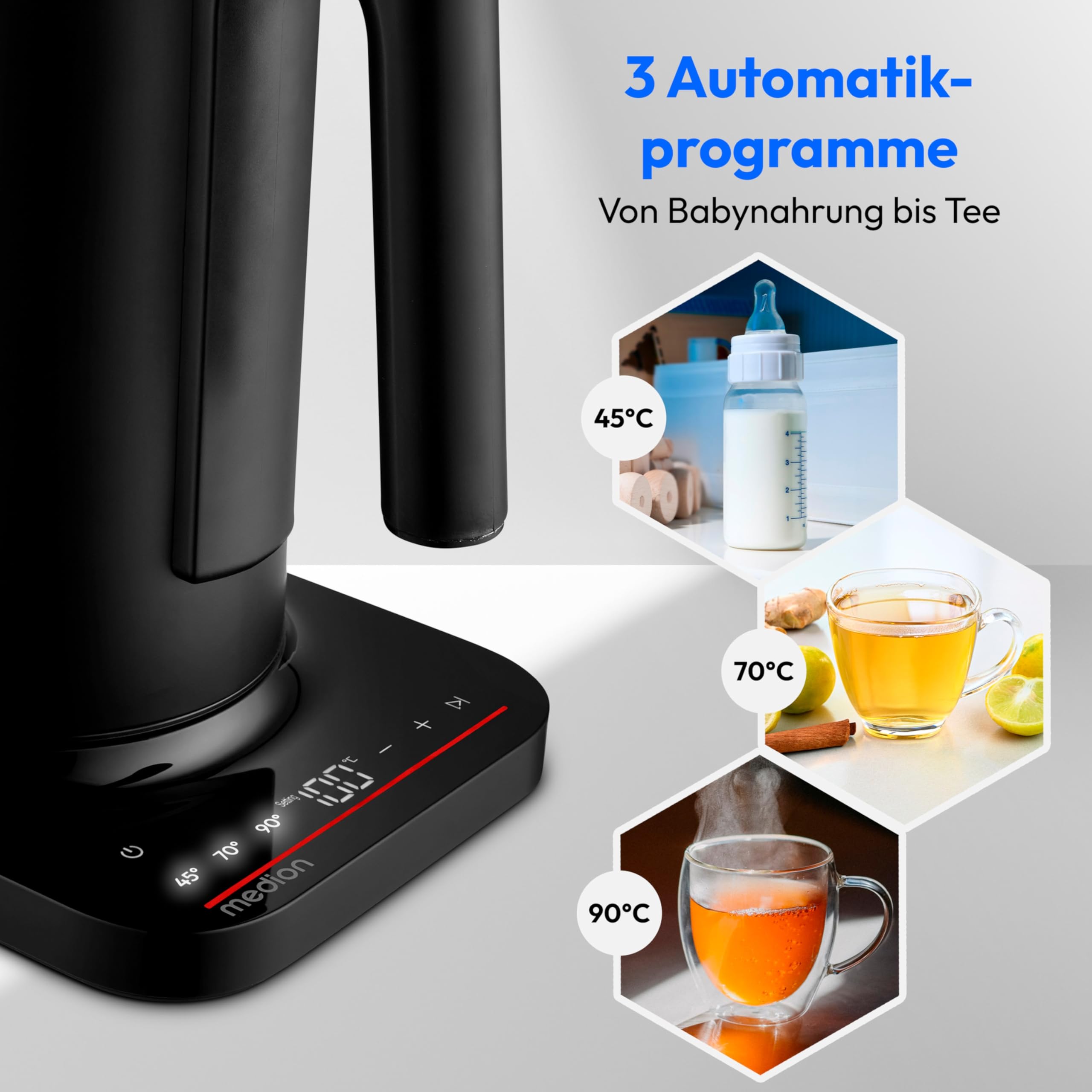 Medion Life MD12106 bollitore elettrico 1,5 L nero digitale