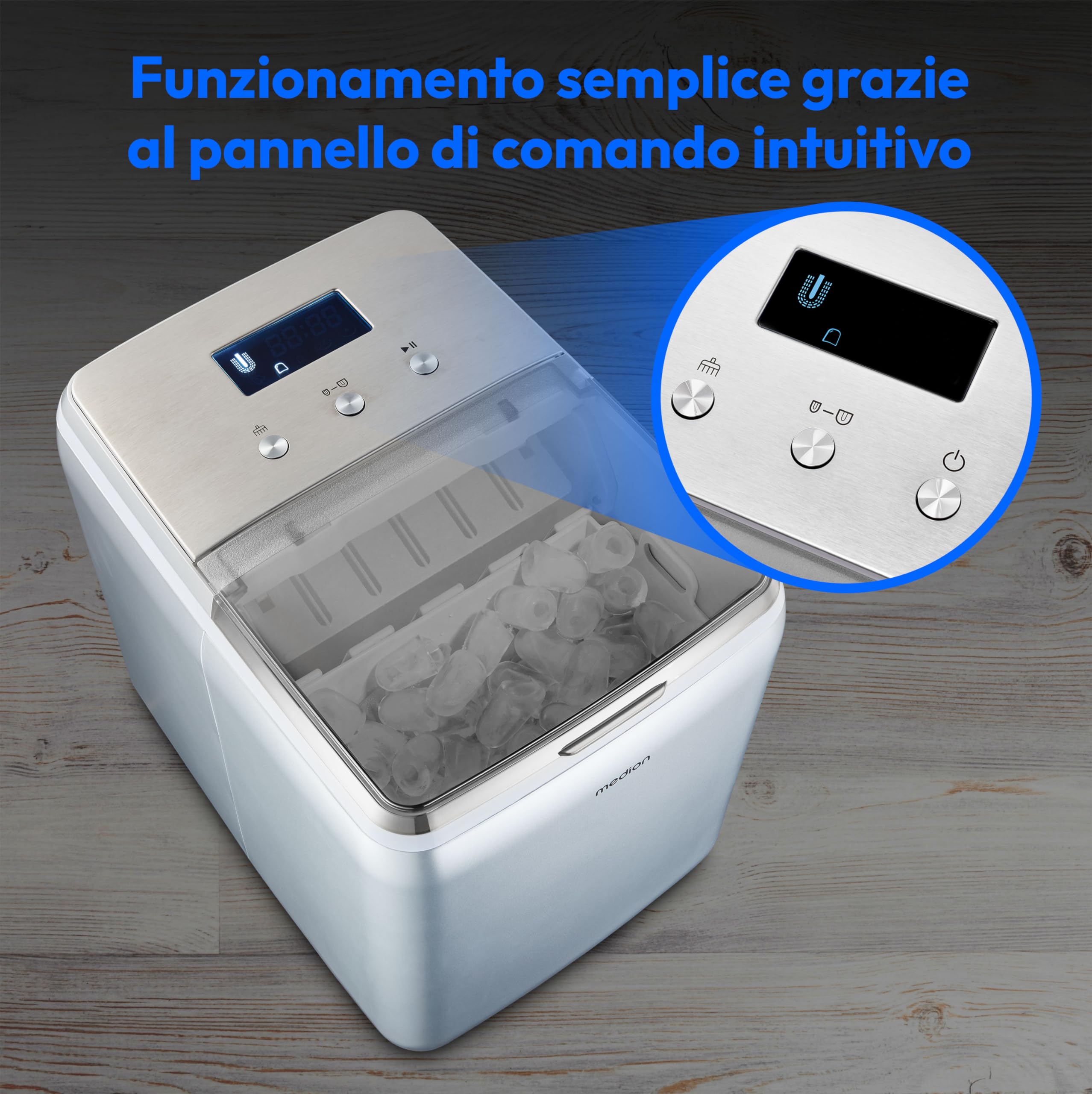 Medion MD 11950 macchina per ghiaccio 2,6L ghiaccio trasparente