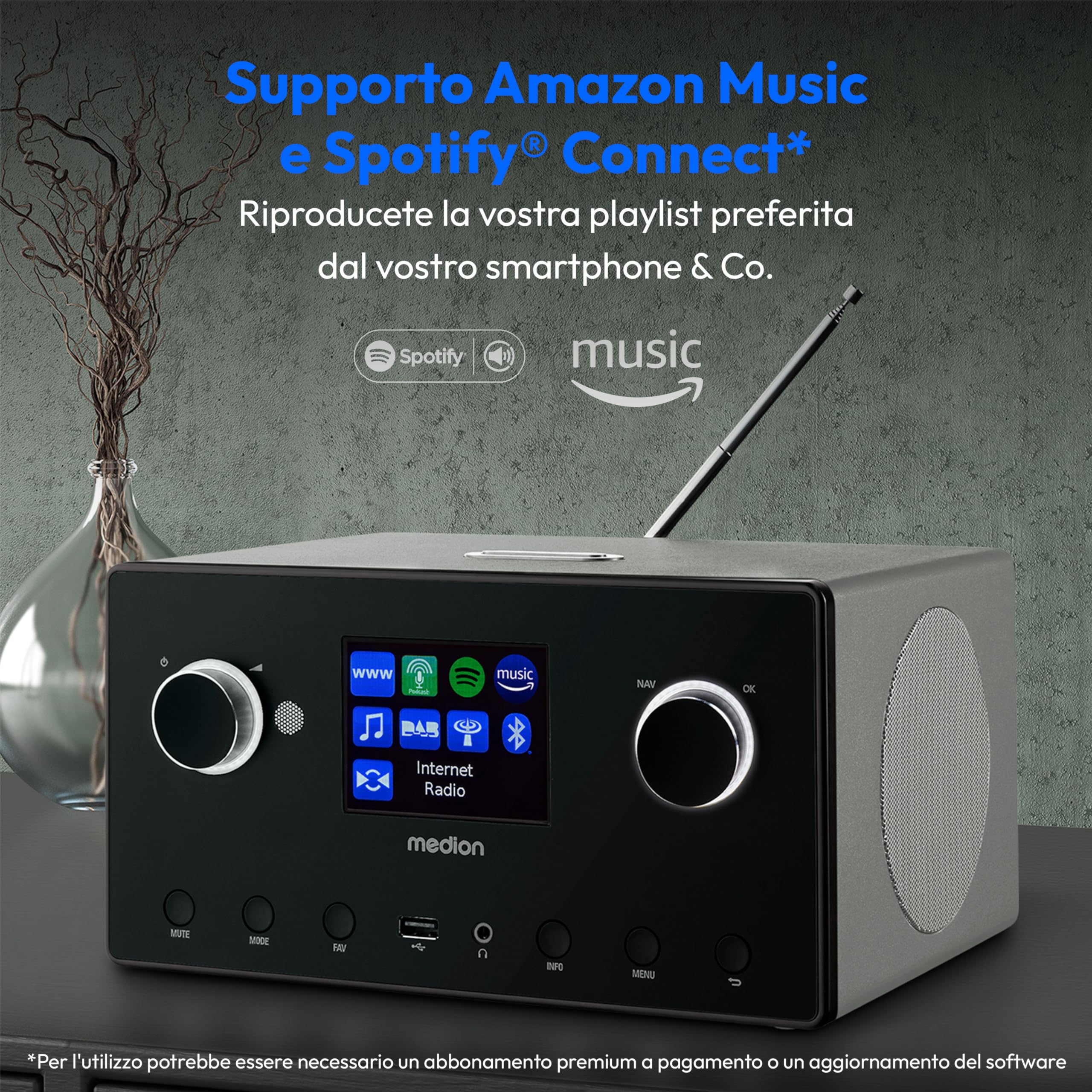 MEDION Life P85444 2.1 radio internet titanio DAB+