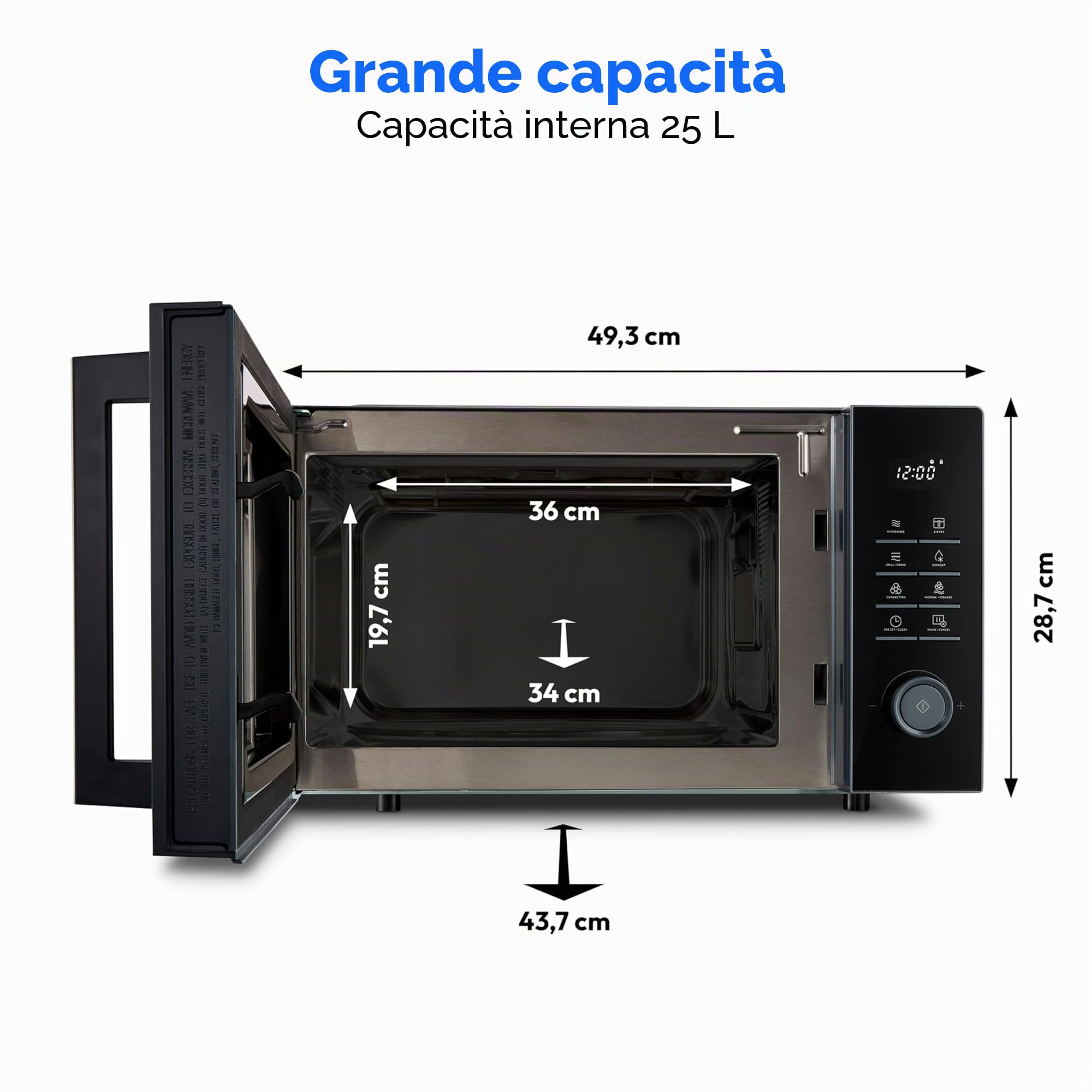 Medion microonde combinato 25L grill friggitrice grigio scuro