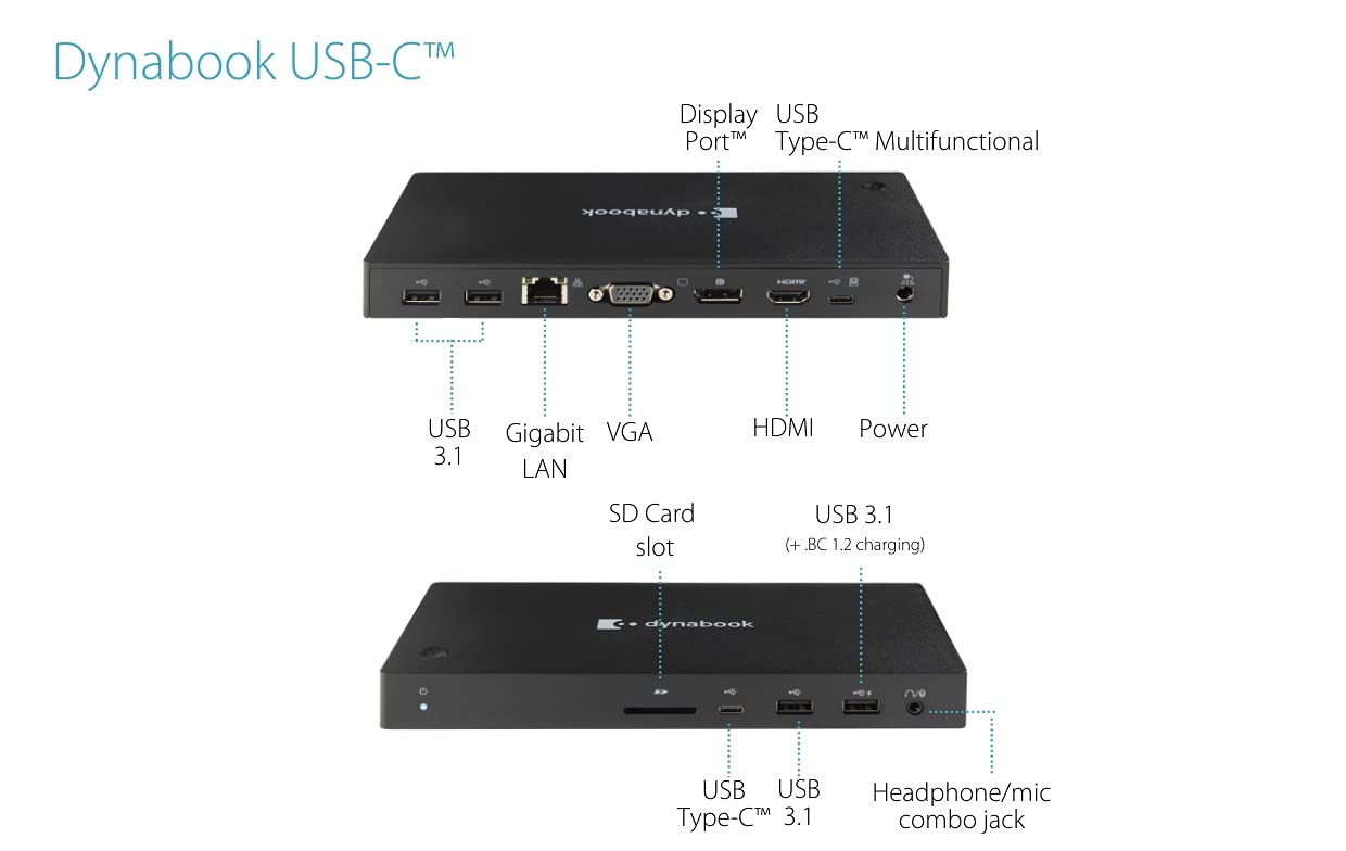 Dynabook Dock USB-C docking station HDMI VGA DisplayPort