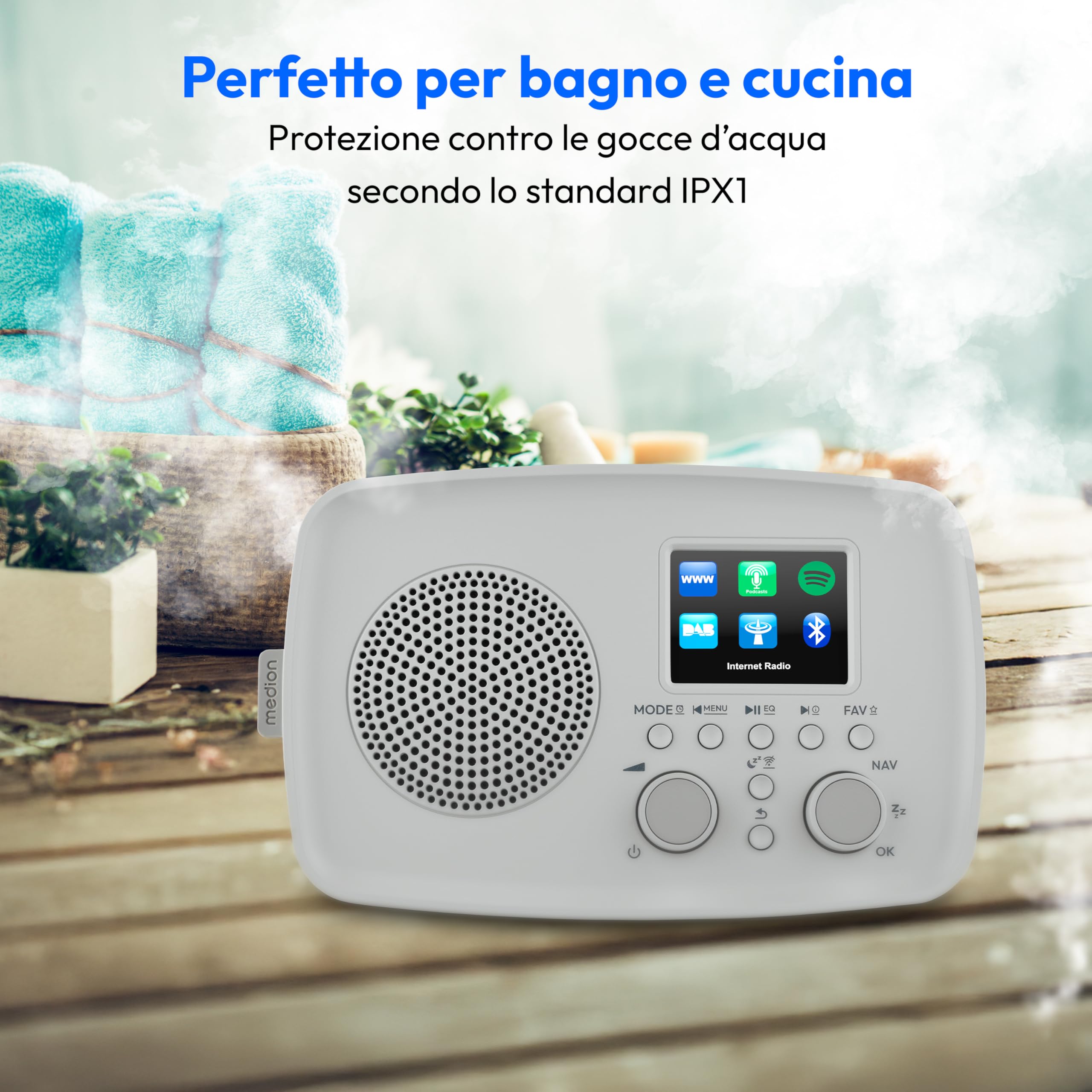 Medion IRE-1 radio internet DAB+ grigia Bluetooth