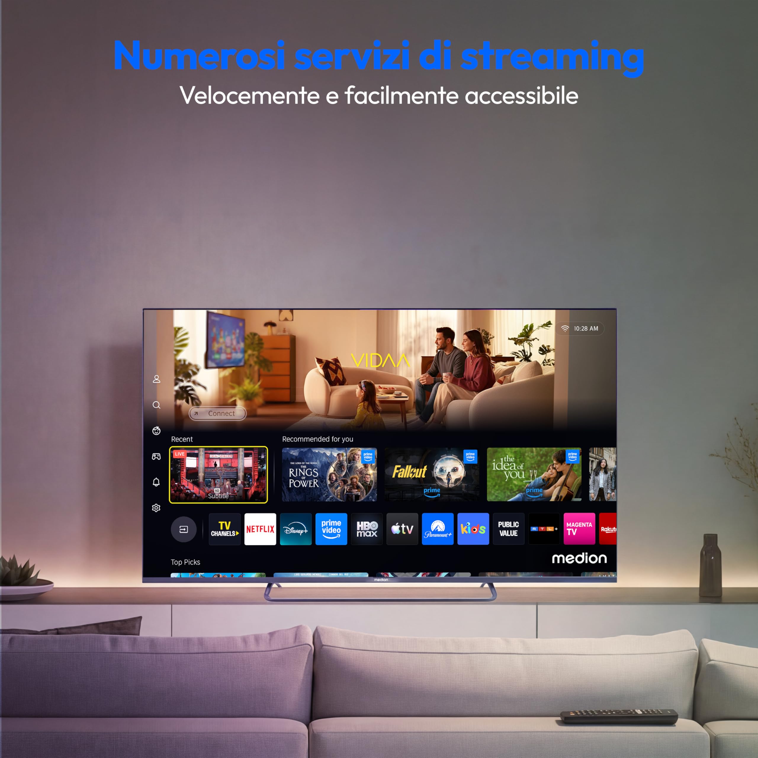 MEDION MD855602 TV QLED 55 pollici 4K Smart Dolby Vision