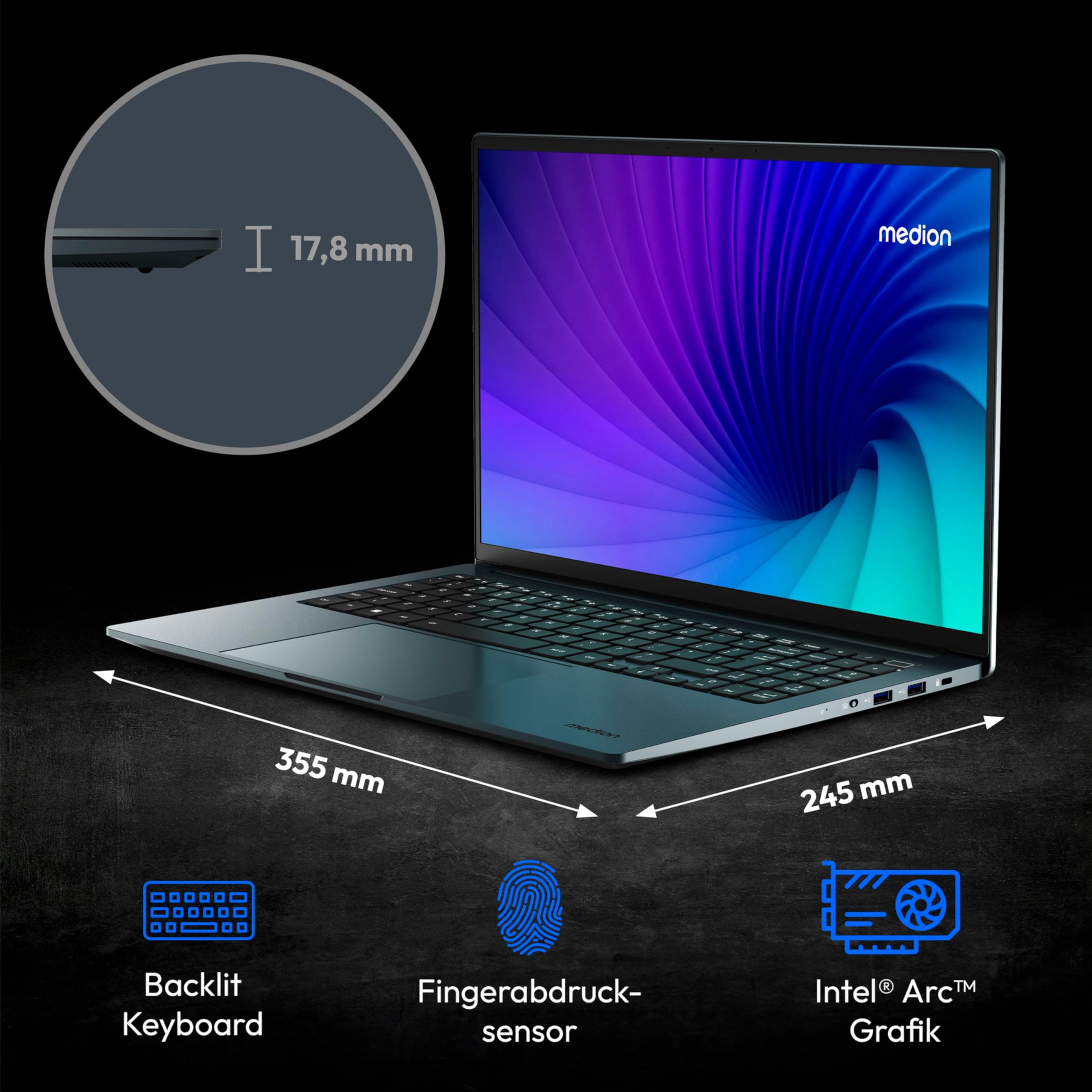 MEDION S10 16" notebook OLED 4K Ultra 7 16GB 1TB