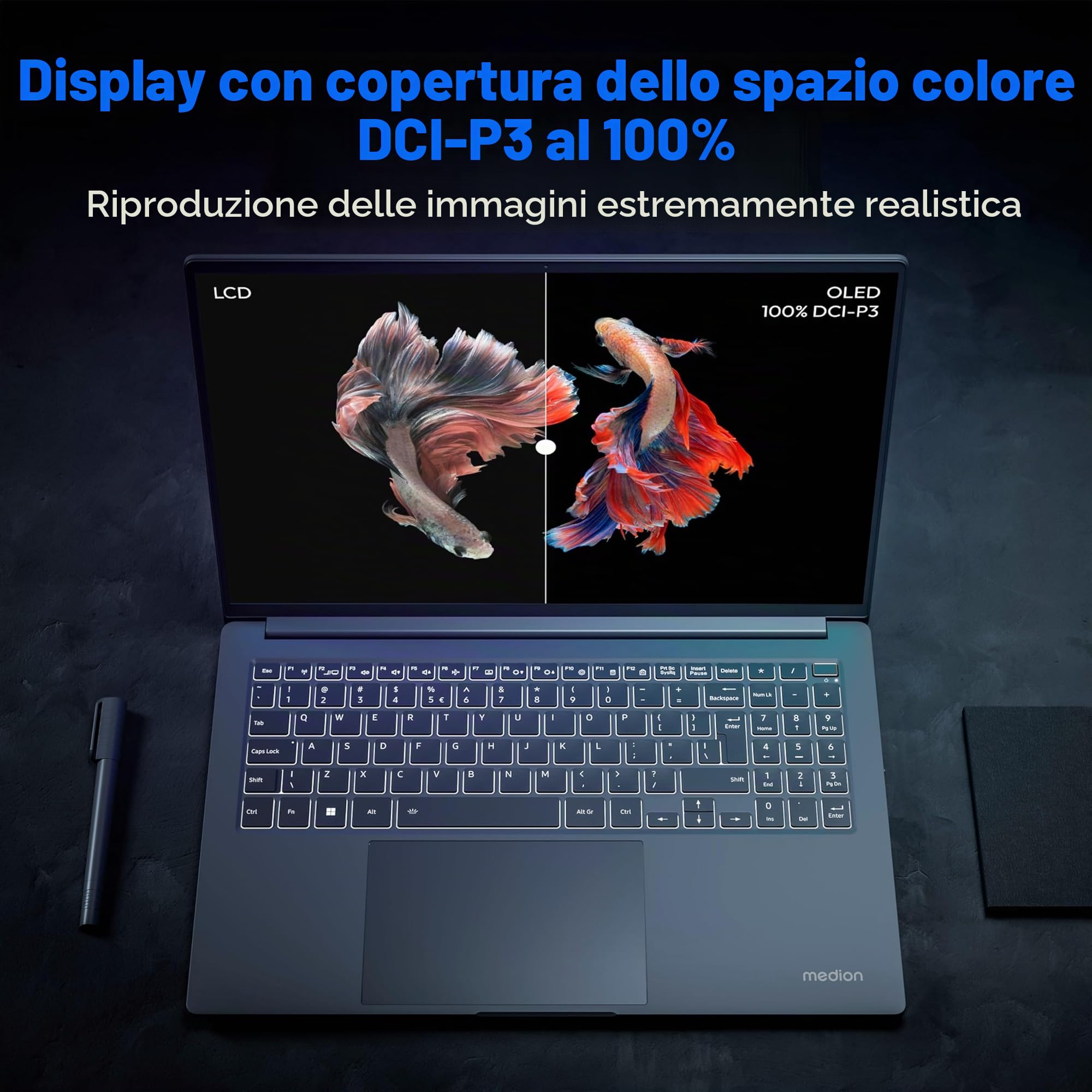 MEDION S10 16" notebook OLED 4K Ultra 7 16GB 1TB
