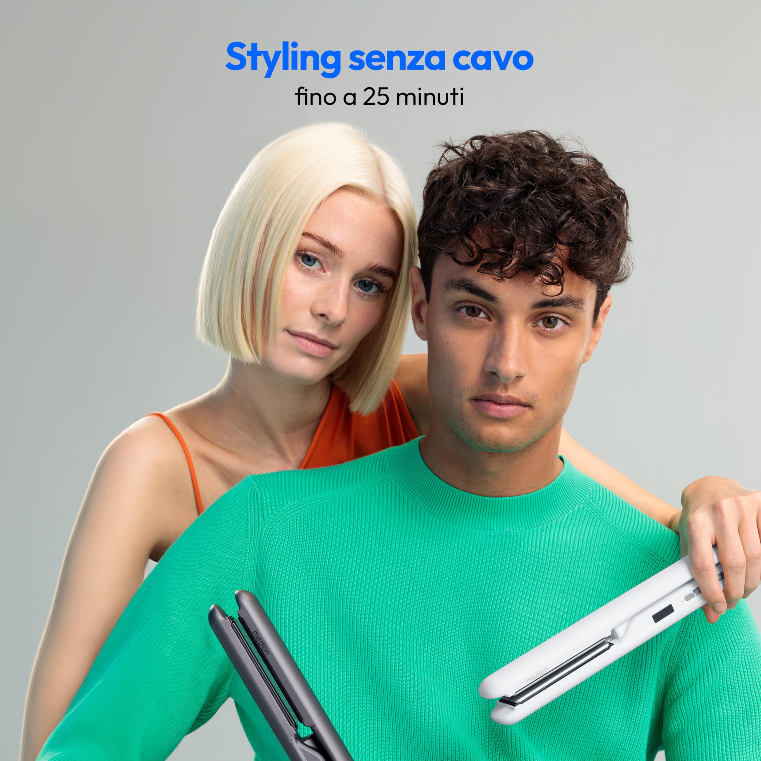 MEDION LIFE HS2 Piastra Capelli Cordless Bianca Ceramica