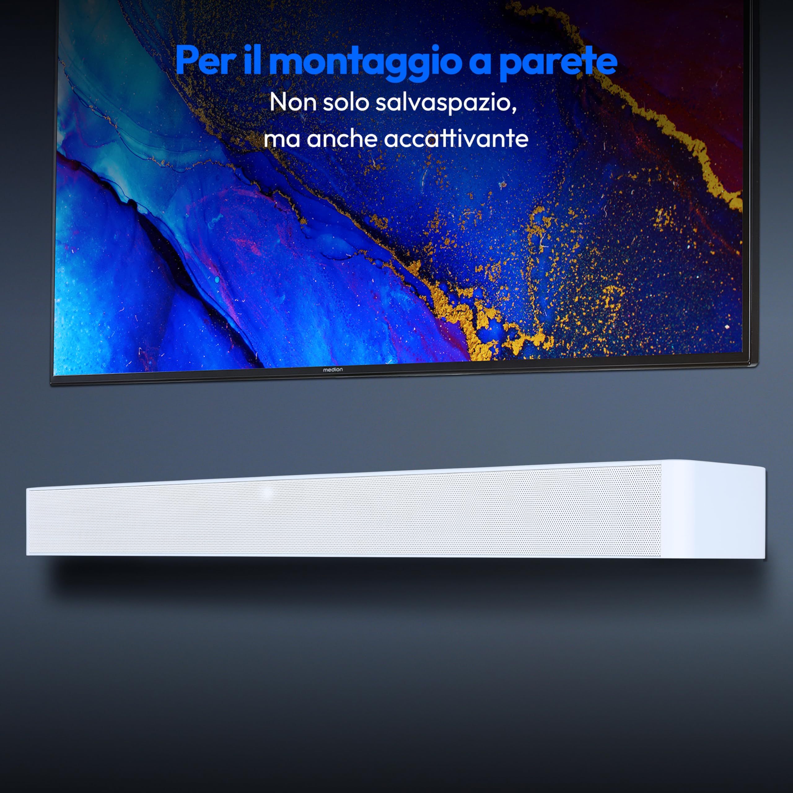 MEDION P61155 Soundbar Bluetooth 2.0 Bianca 60W
