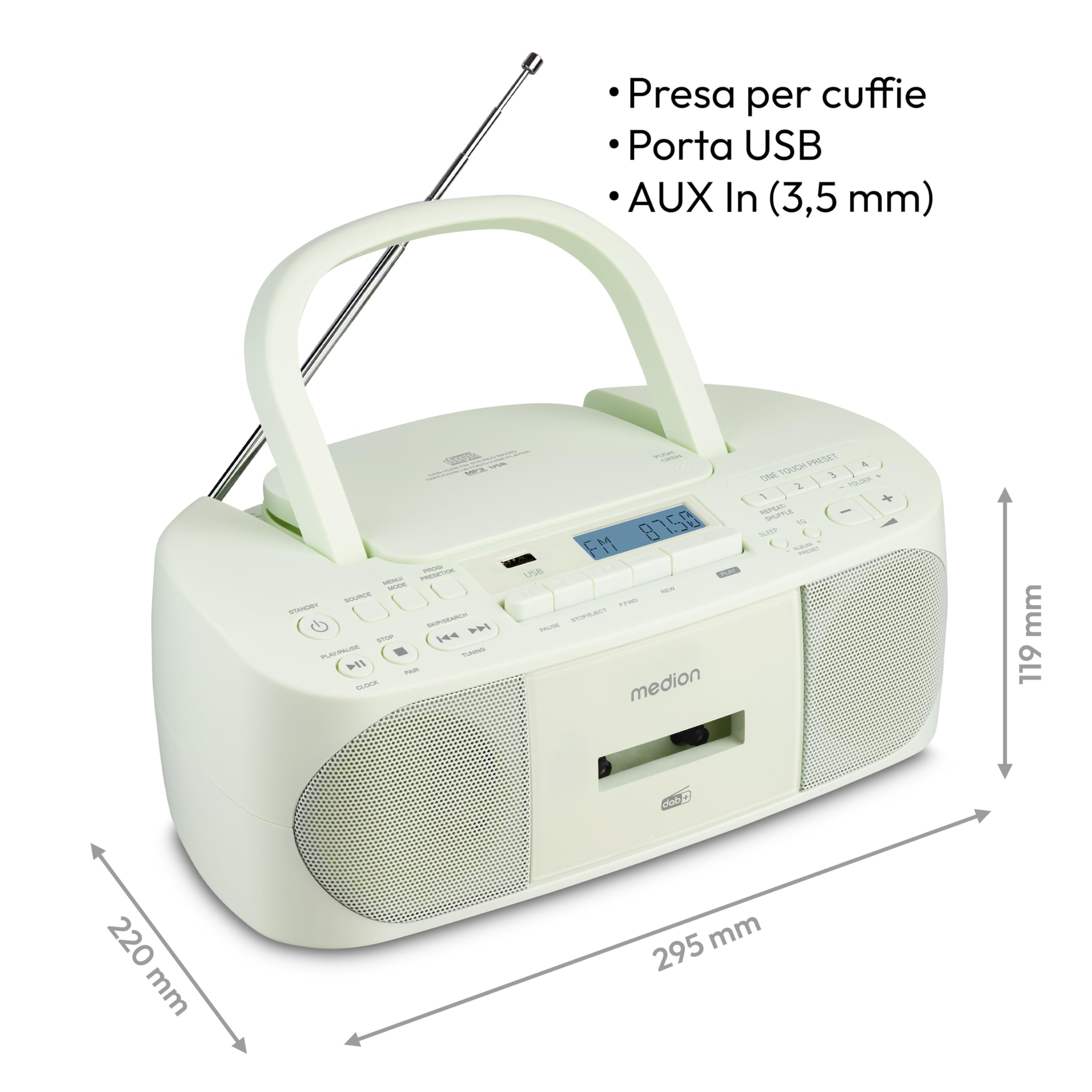 MEDION LIFE DRX-1 Plus boombox verde con CD