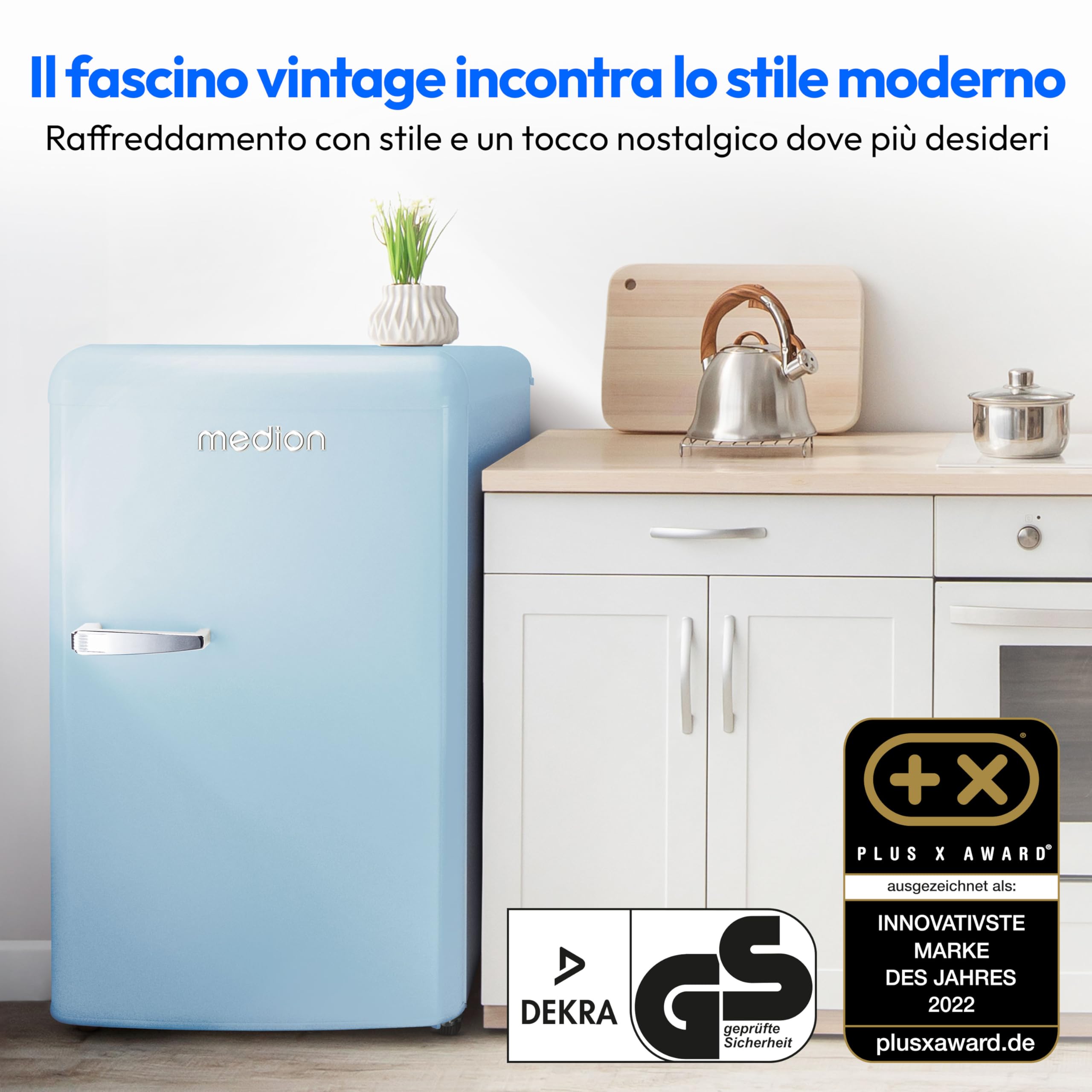 MEDION LIFE MD 37800 frigorifero retrò blu 91 litri 38 dB