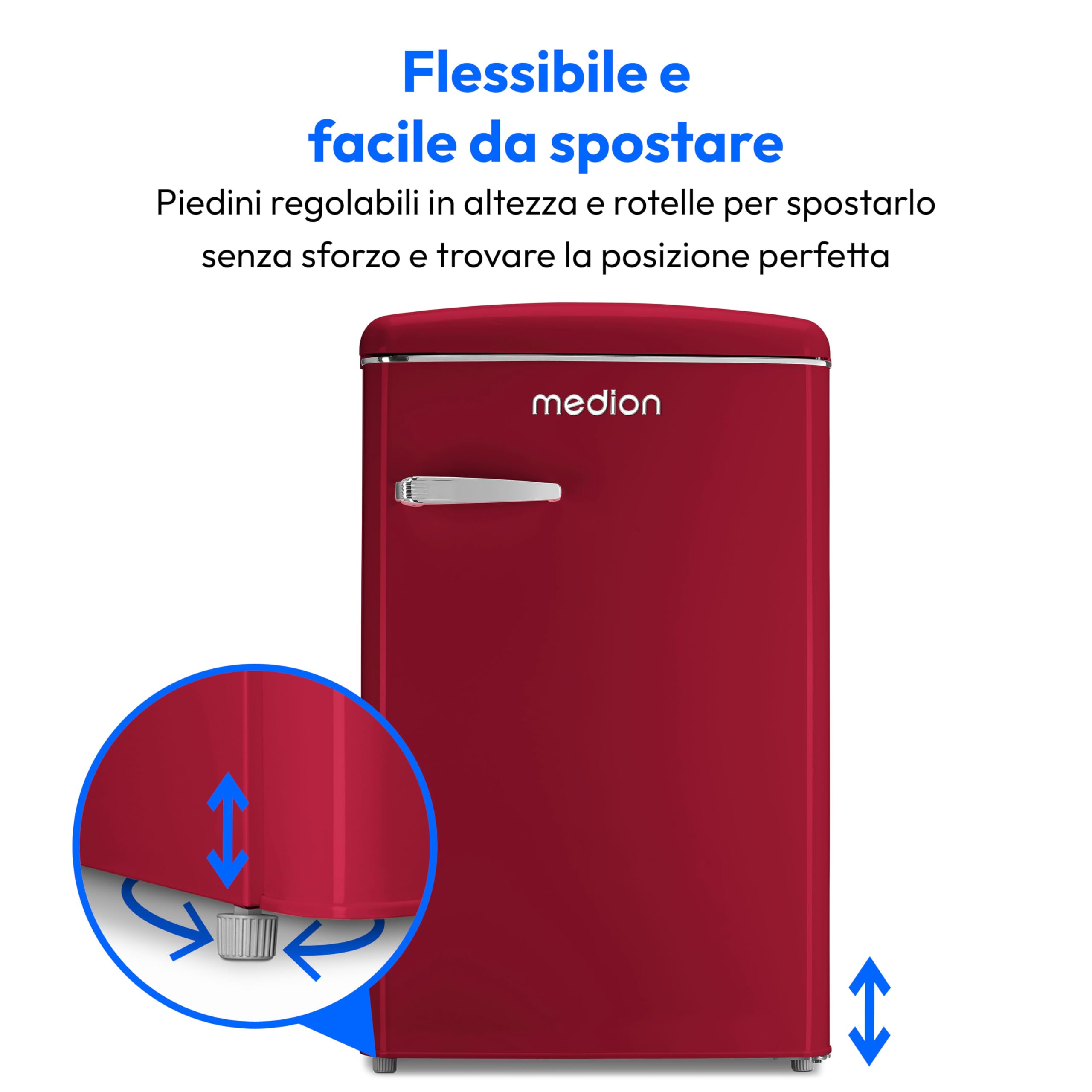 Medion MD 37790 frigorifero retrò 108 litri Velvet Rouge