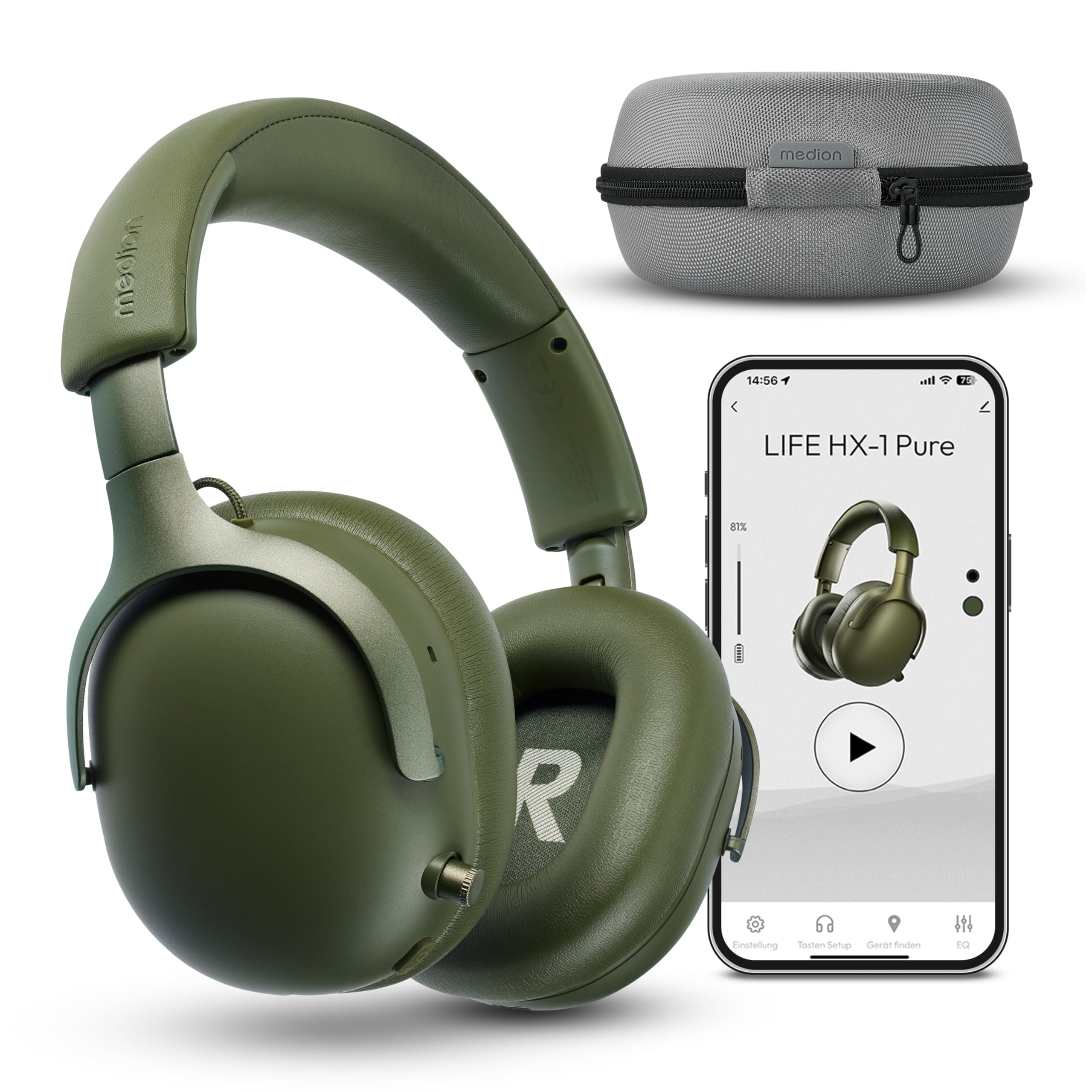 MEDION HX-1 Pure cuffie over-ear Bluetooth nere 100h