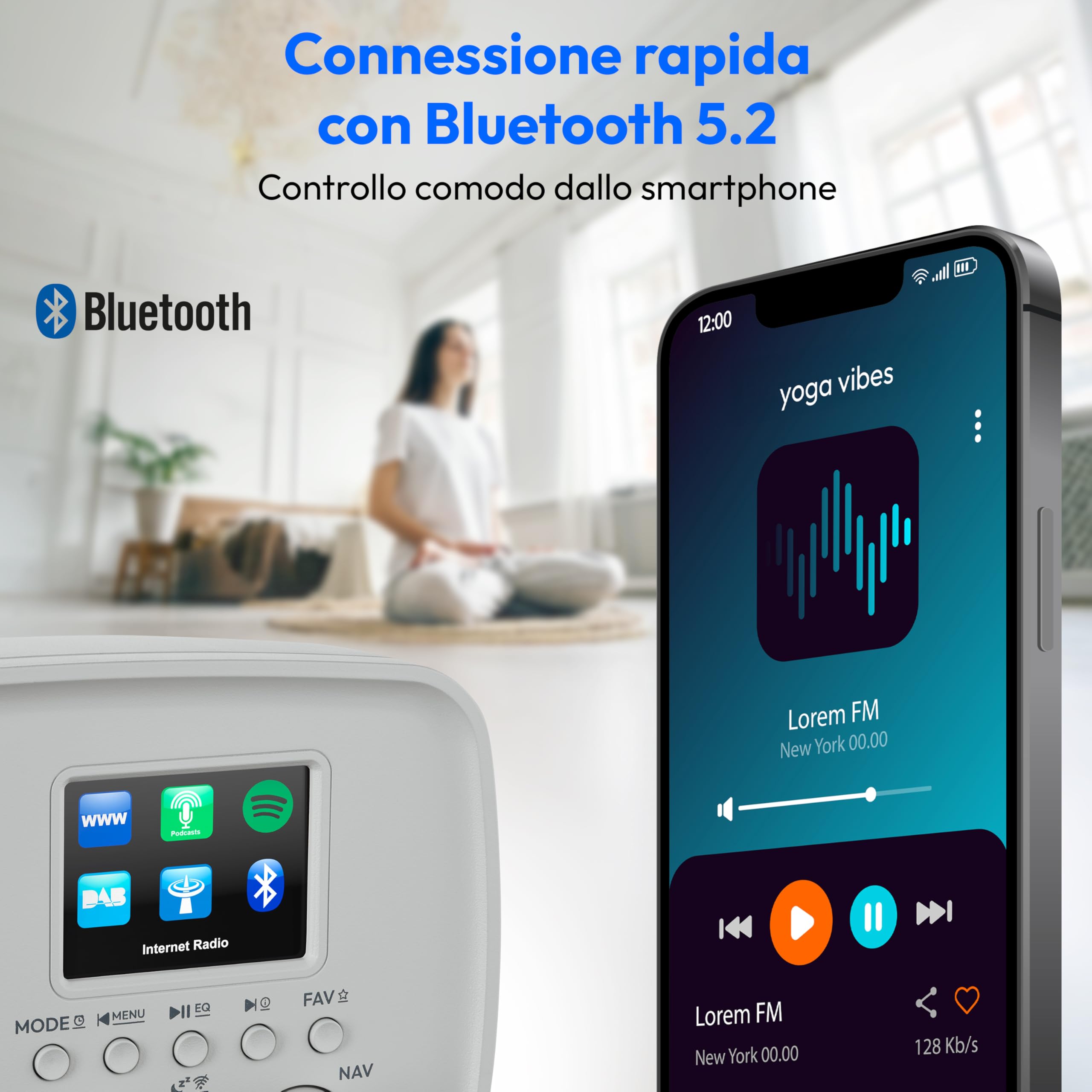Medion IRE-1 radio internet DAB+ grigia Bluetooth
